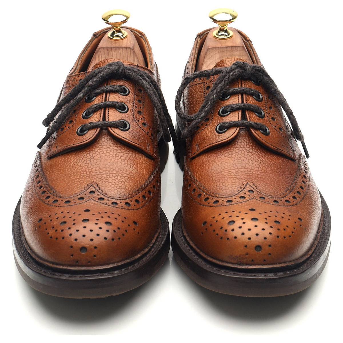 &#39;McPherson&#39; Tan Brown Leather Derby Brogues UK 8.5 G