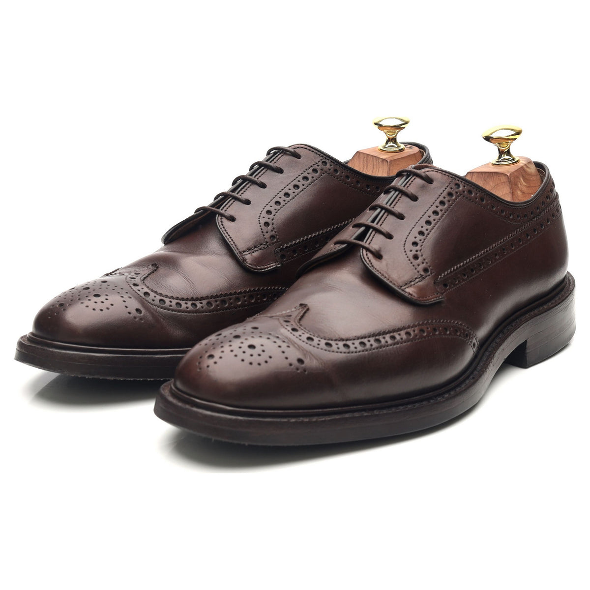 &#39;Grafton&#39; Dark Brown Leather Derby Brogues UK 7.5 F