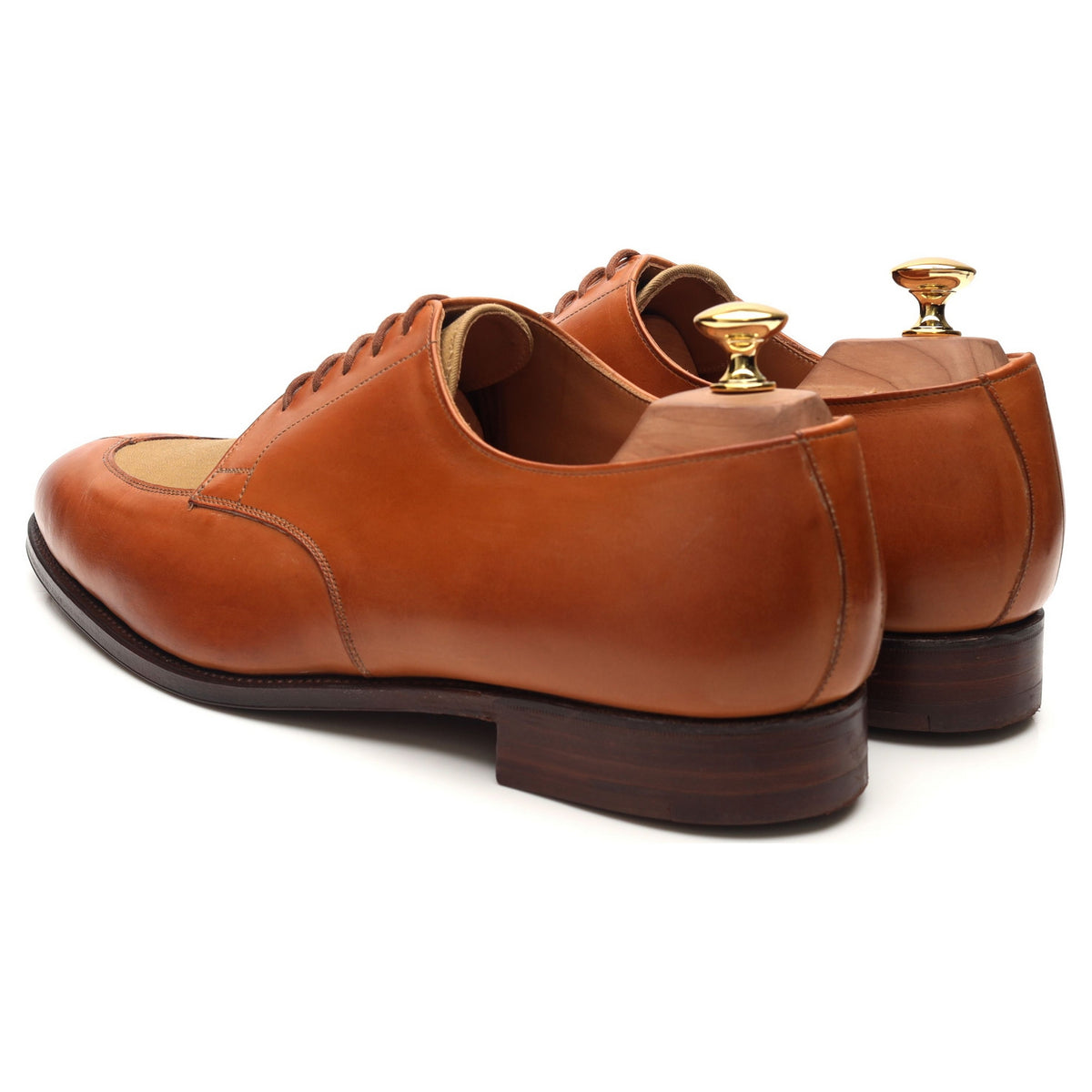 &#39;Eton&#39; Tan Brown Leather Split Toe Derby UK 10 E