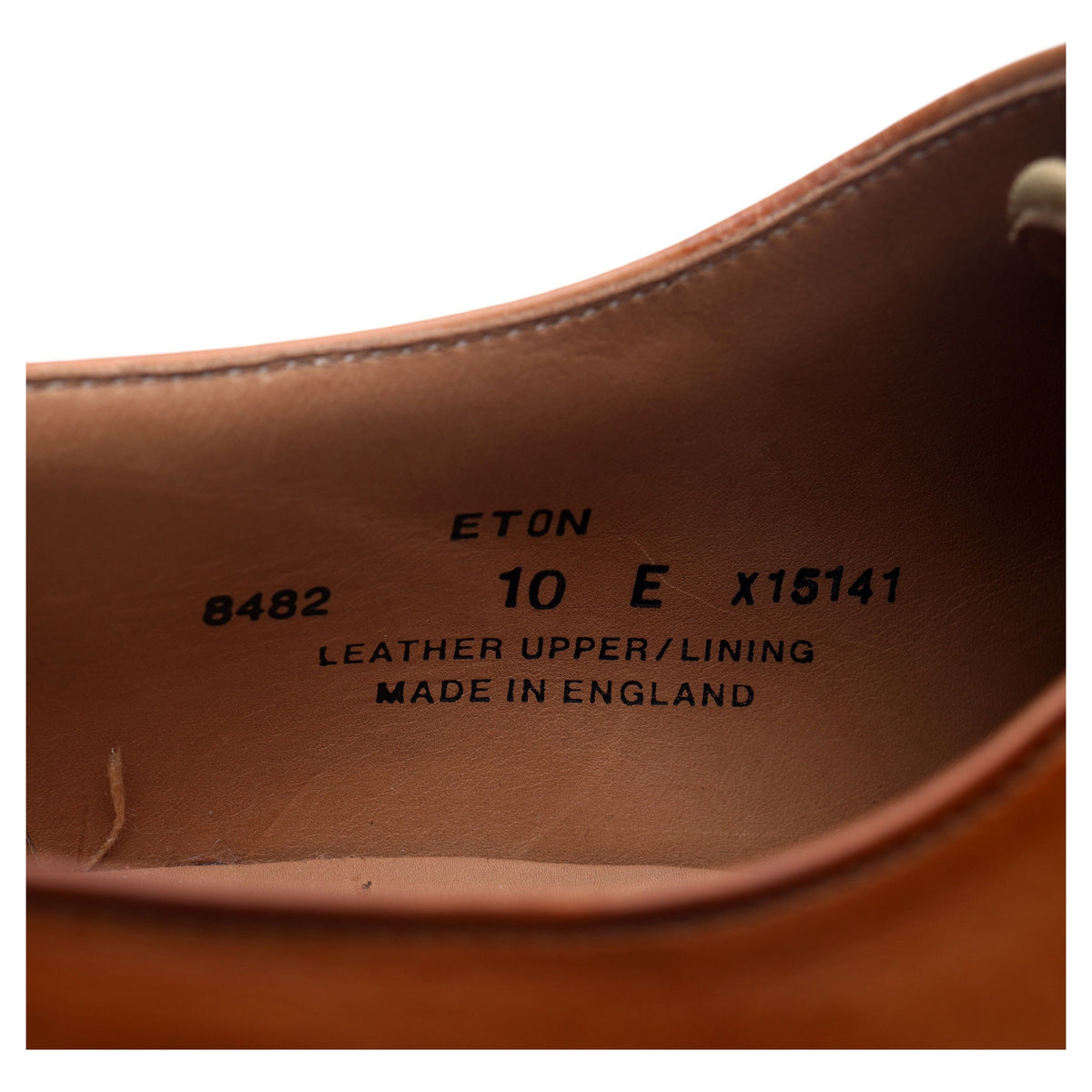 &#39;Eton&#39; Tan Brown Leather Split Toe Derby UK 10 E