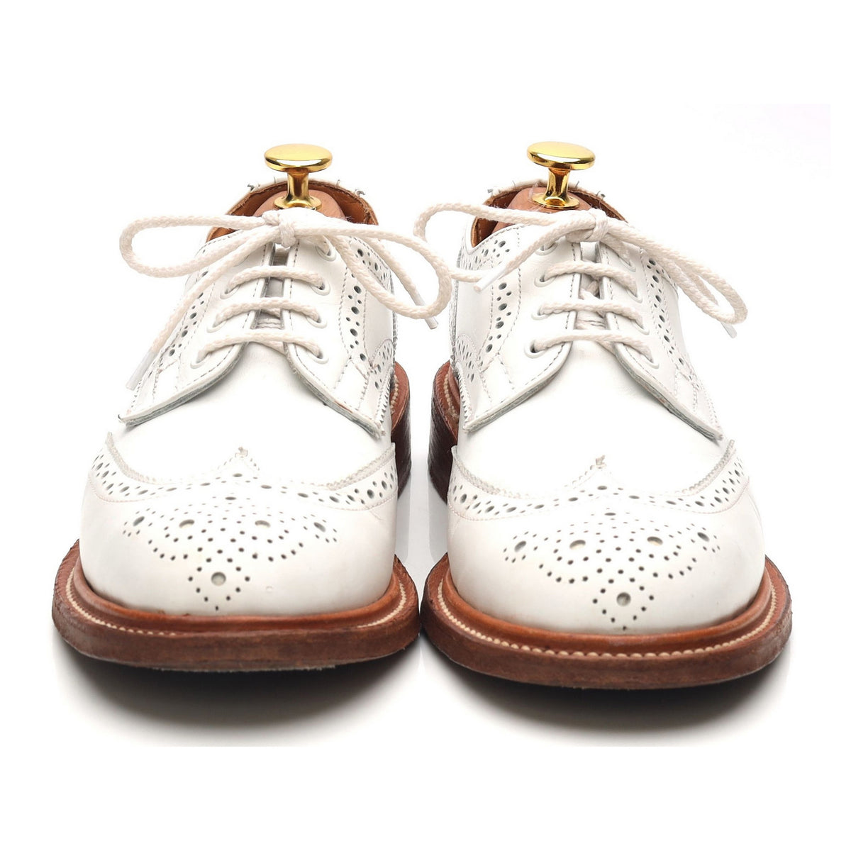 Women&#39;s &#39;Anne&#39; White Leather Derby Brogues UK 4.5