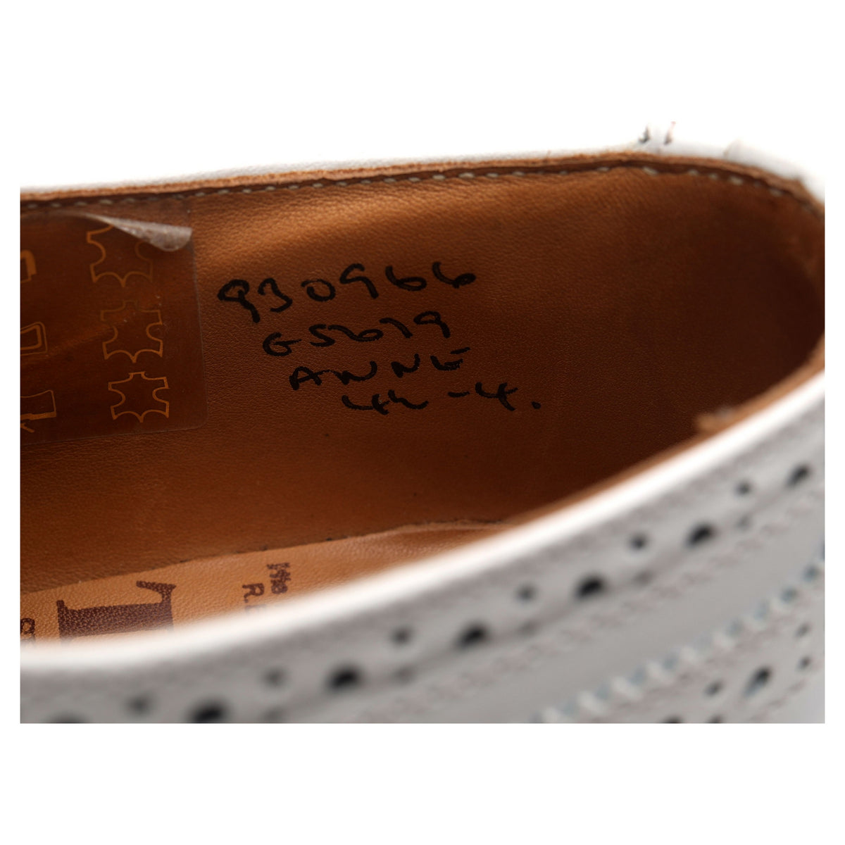 Women&#39;s &#39;Anne&#39; White Leather Derby Brogues UK 4.5