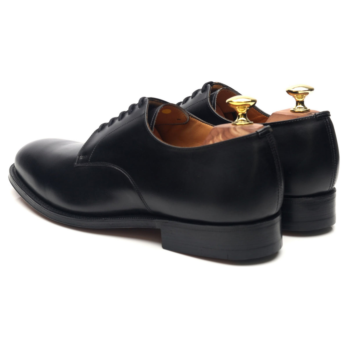 &#39;Cranfield&#39; Black Leather Derby UK 7 G