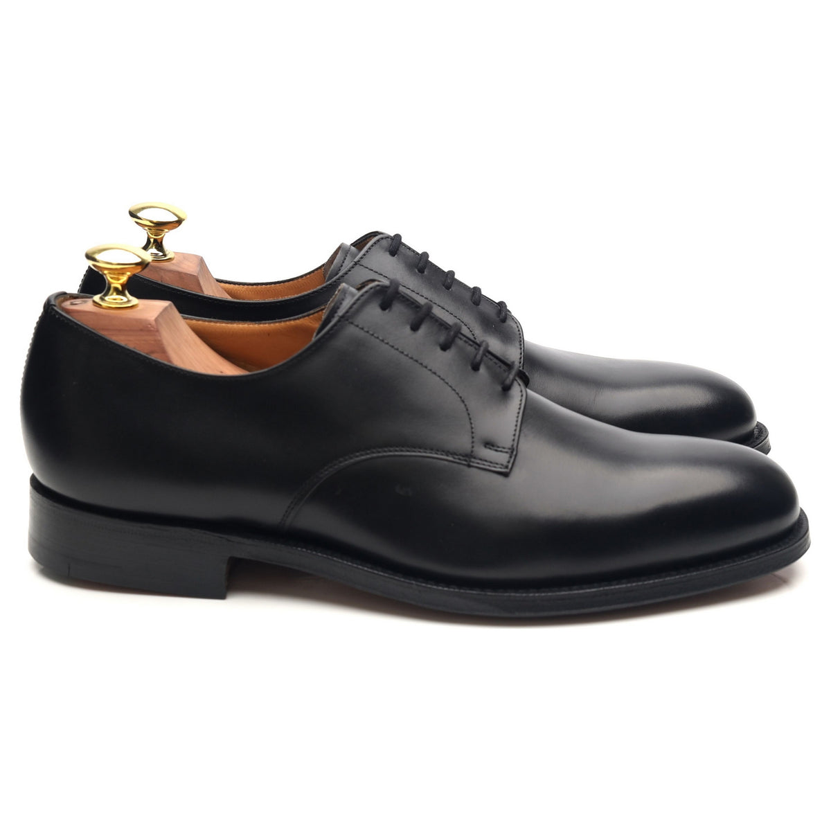 &#39;Cranfield&#39; Black Leather Derby UK 7 G
