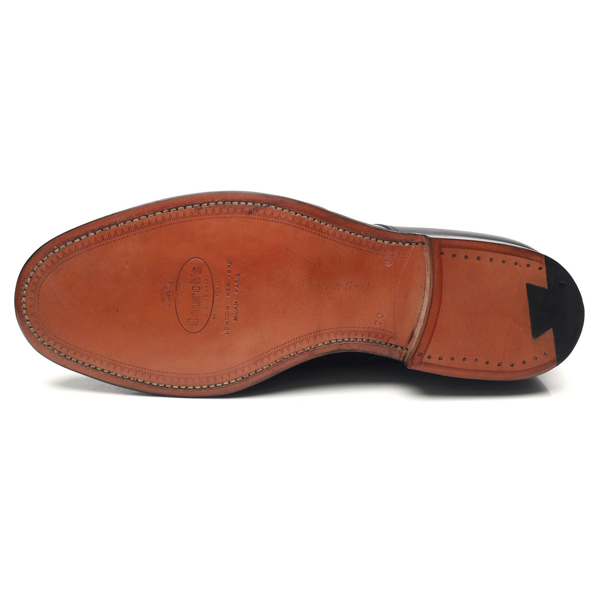 &#39;Cranfield&#39; Black Leather Derby UK 7 G