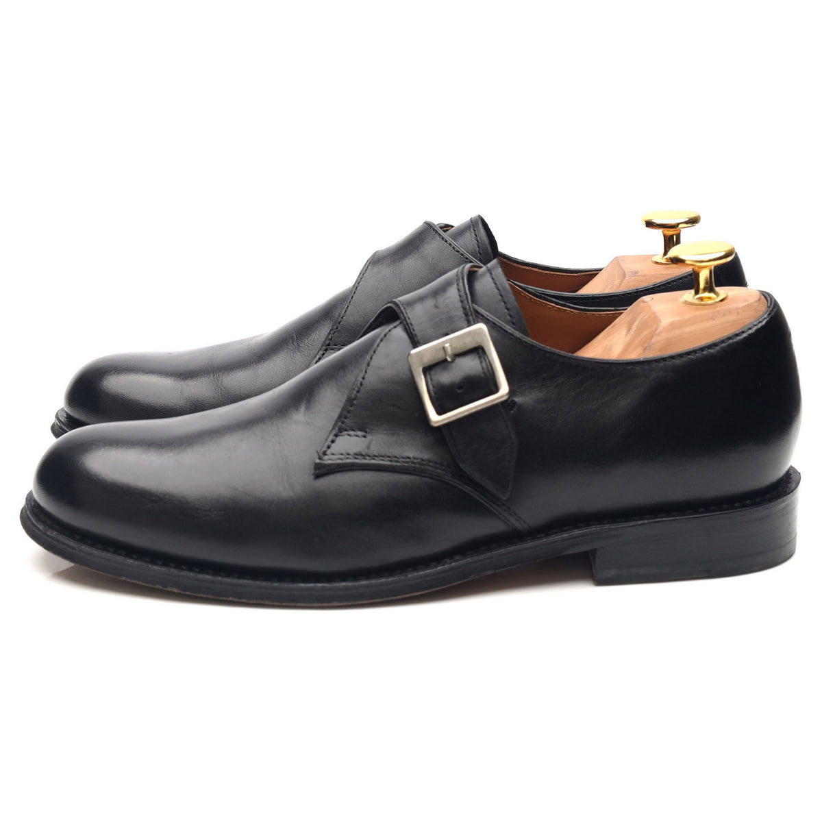 Women&#39;s &#39;Sophie&#39; Black Leather Monk Strap UK 5