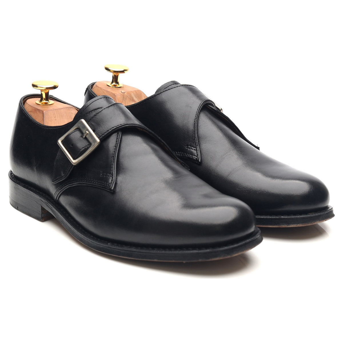 Women&#39;s &#39;Sophie&#39; Black Leather Monk Strap UK 5