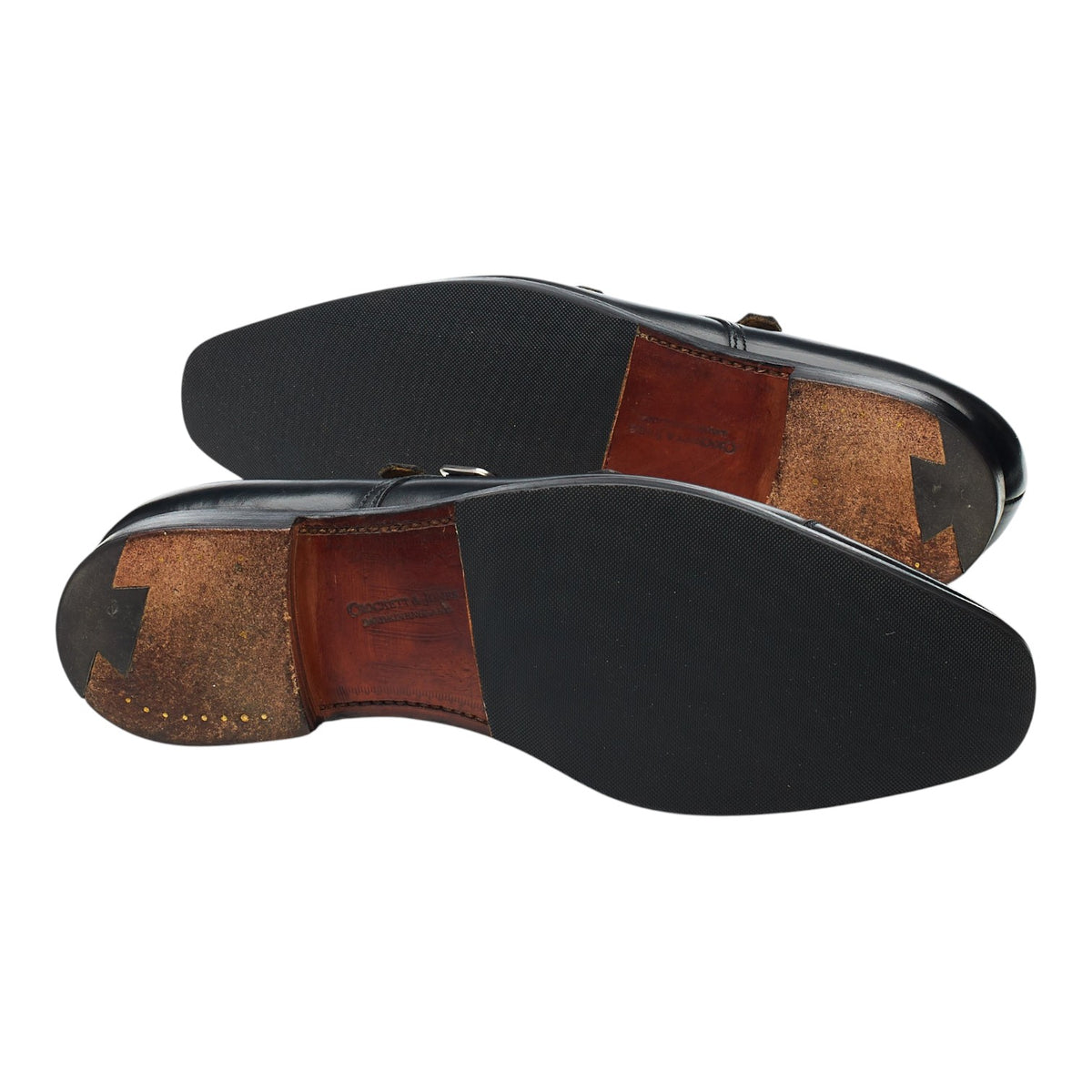 'Lowndes' Black Leather Double Monk Strap UK 7.5 E