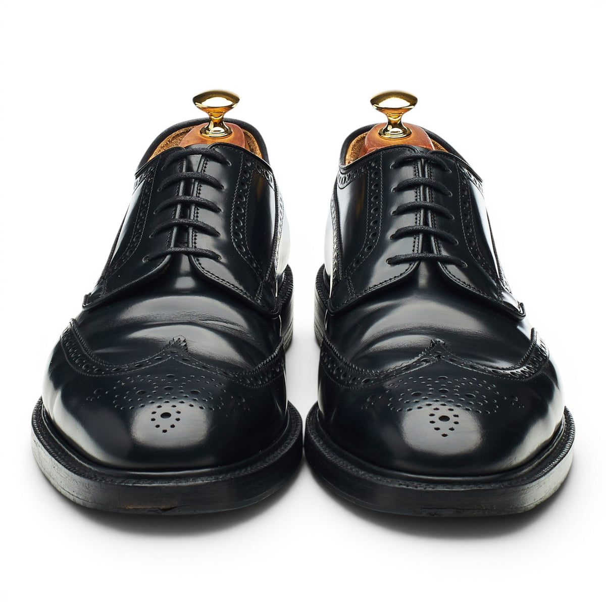 'Grafton' Black Leather Derby Brogues UK 9.5 F