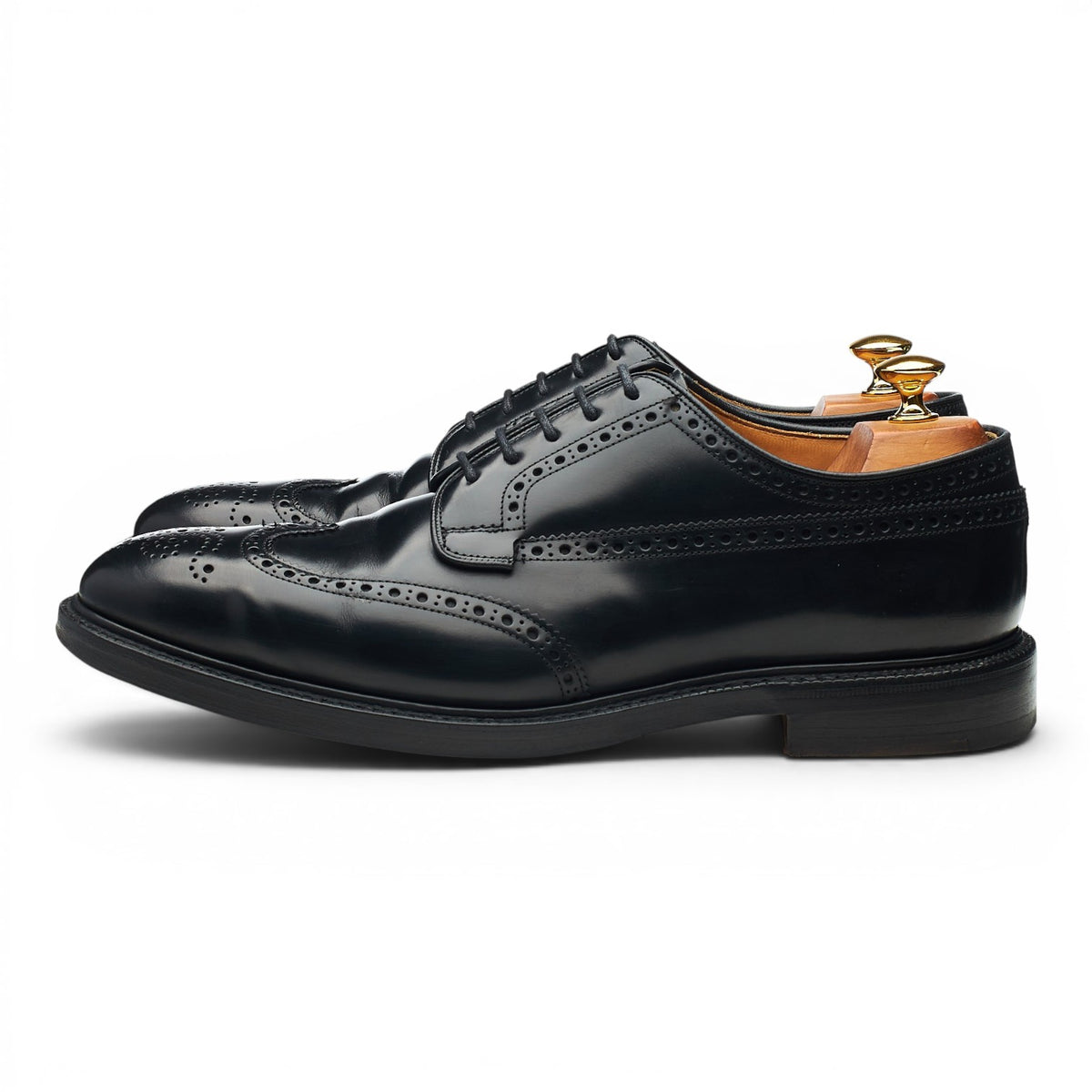 'Grafton' Black Leather Derby Brogues UK 9.5 F