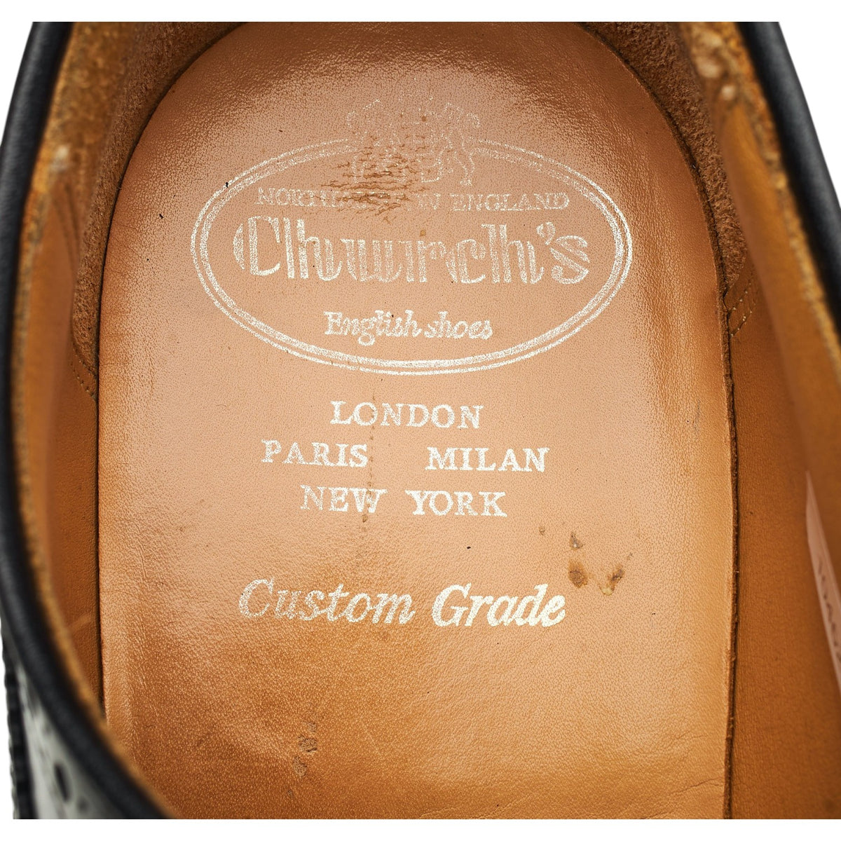 'Grafton' Black Leather Derby Brogues UK 9.5 F