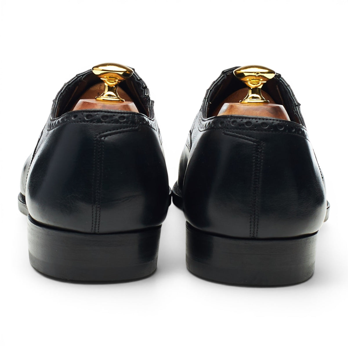 'Chelsea' Black Leather Lazyman Slip On Brogues UK 10 E