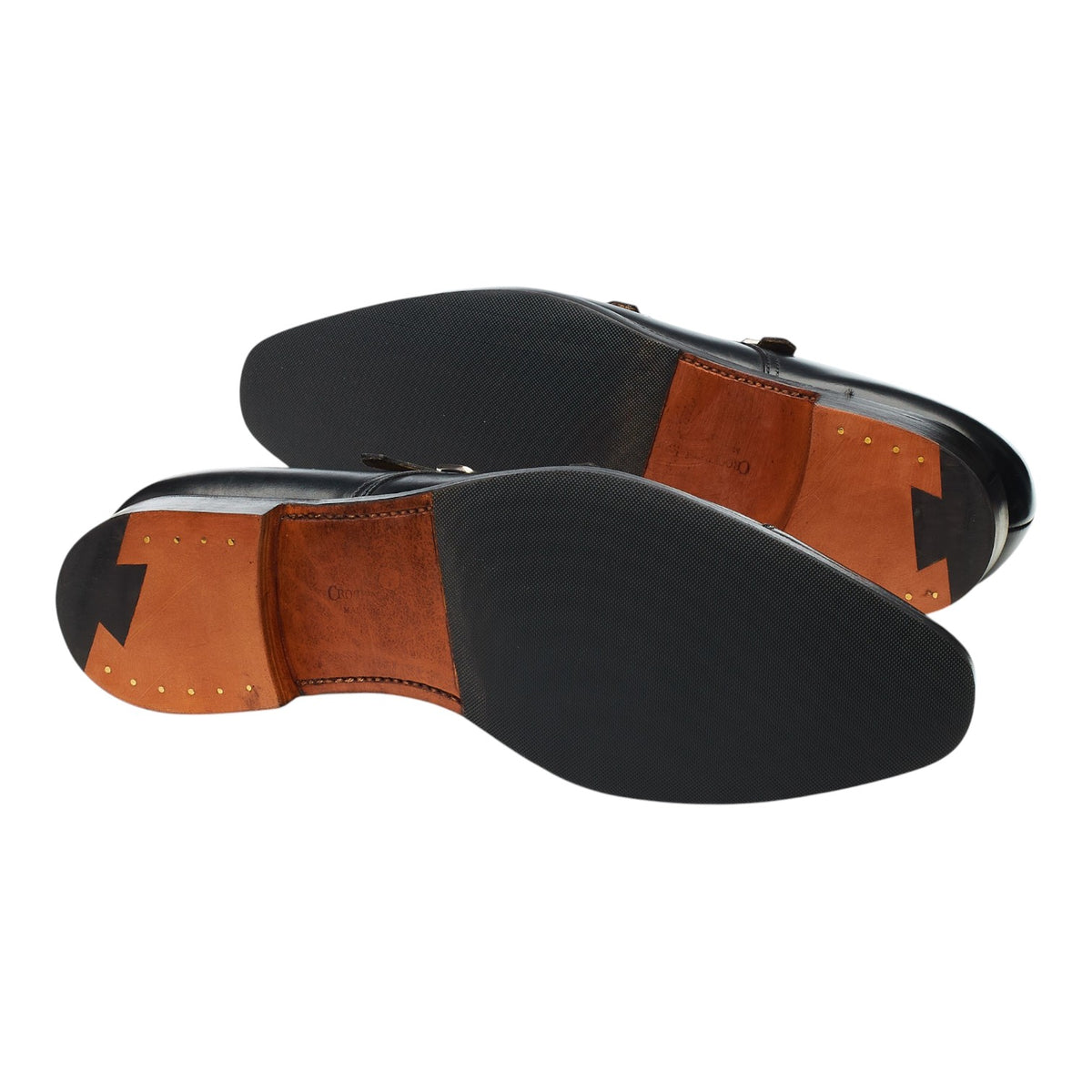 'Lowndes' Black Leather Double Monk Strap UK 8 E