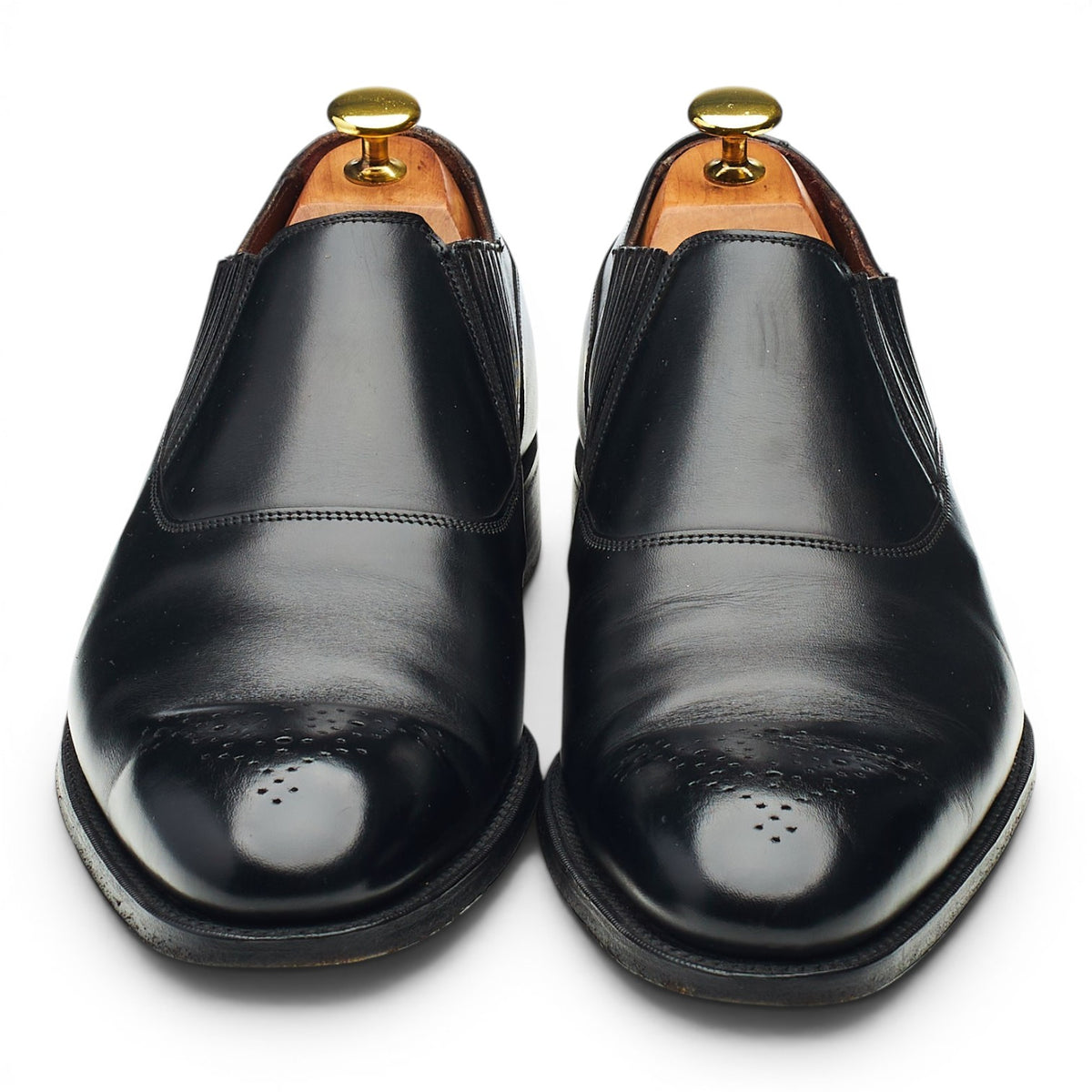 Imperial 'Clarence' Black Leather Lazyman Slip On Loafers UK 8.5 F