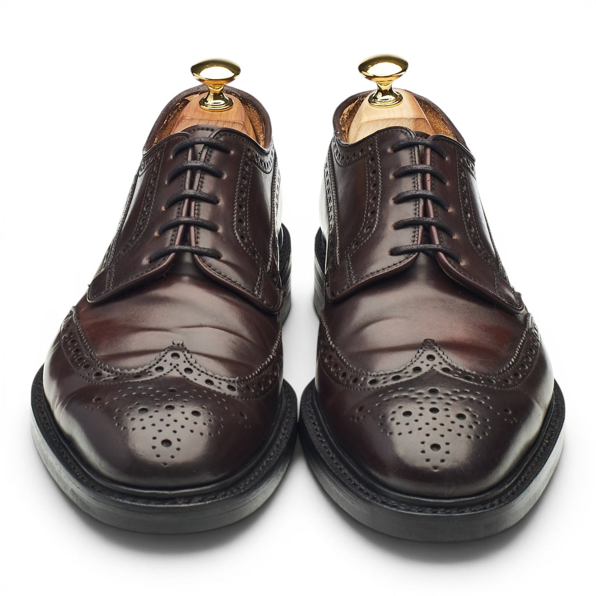 'Grafton' Burgundy Cordovan Leather Derby Brogues UK 6 G