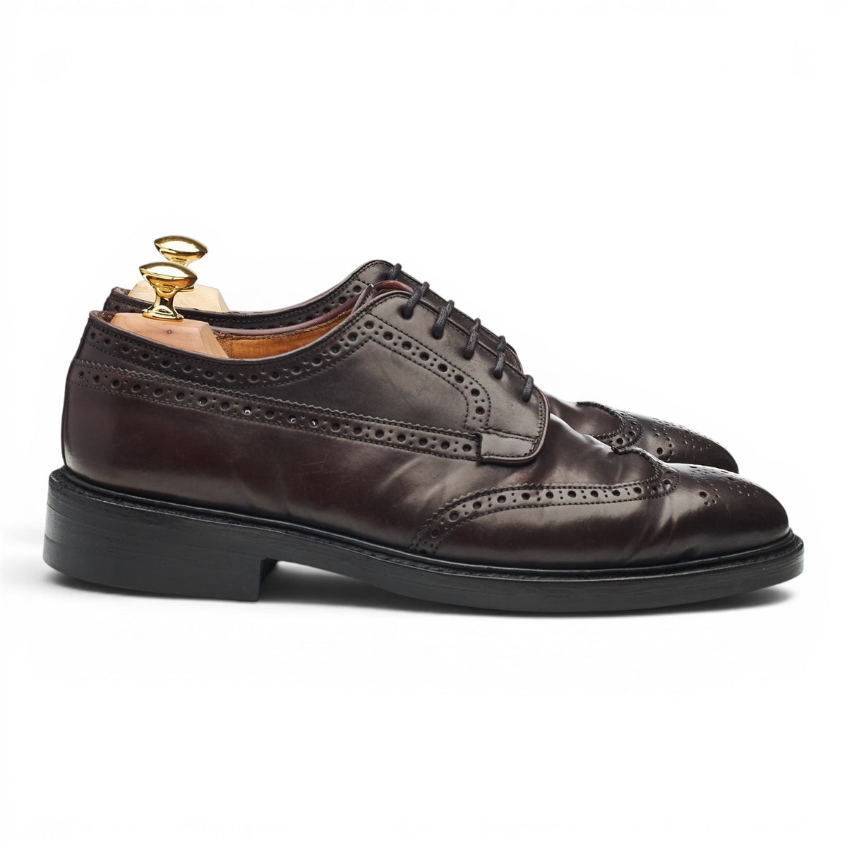 'Grafton' Burgundy Cordovan Leather Derby Brogues UK 6 G