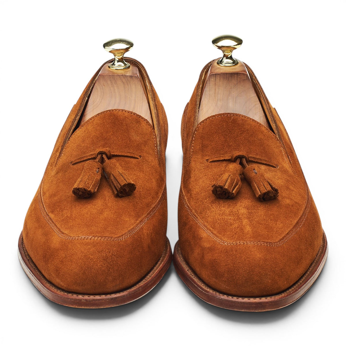 'Buckingham' Snuff Brown Suede Tassel Loafers UK 7.5 E