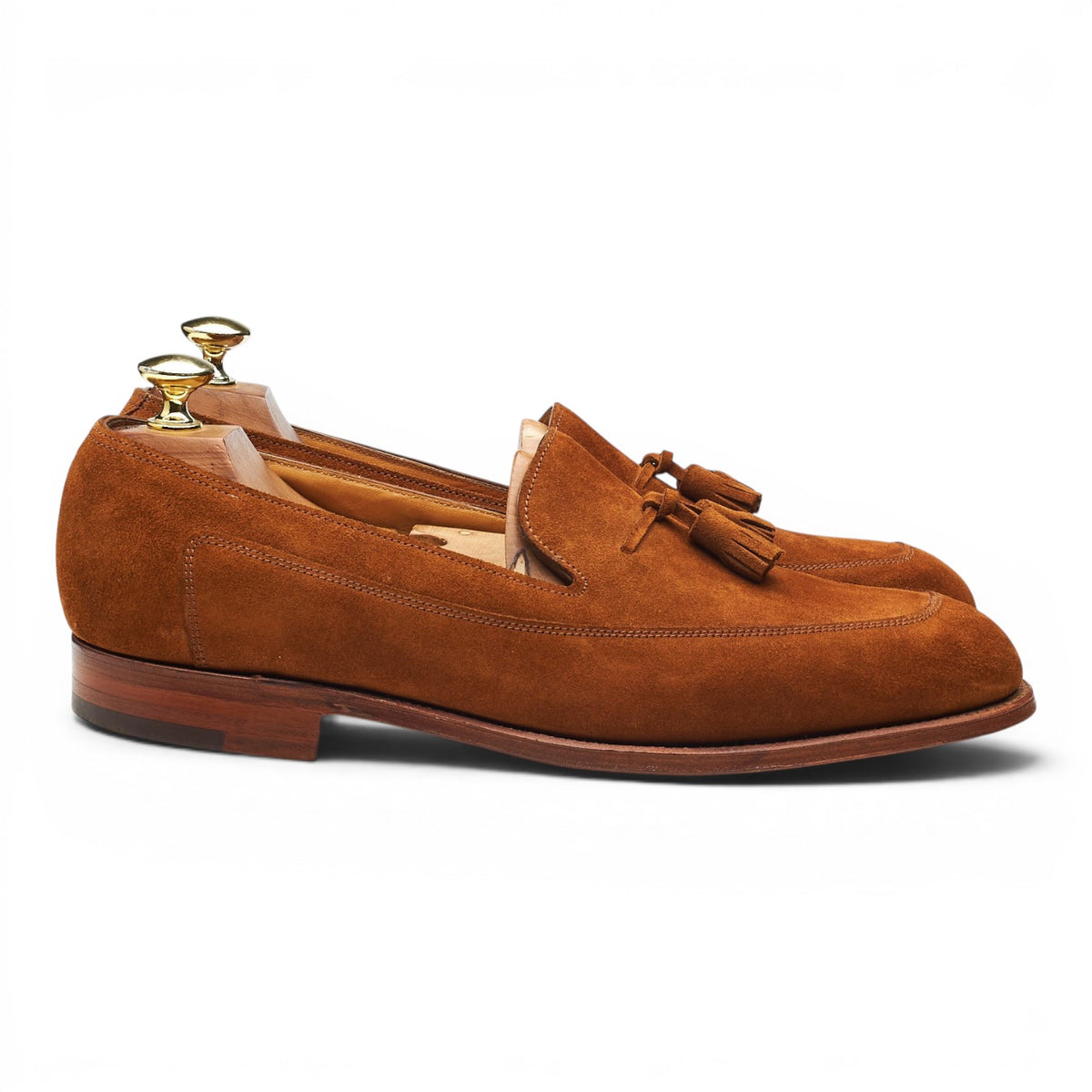 'Buckingham' Snuff Brown Suede Tassel Loafers UK 7.5 E