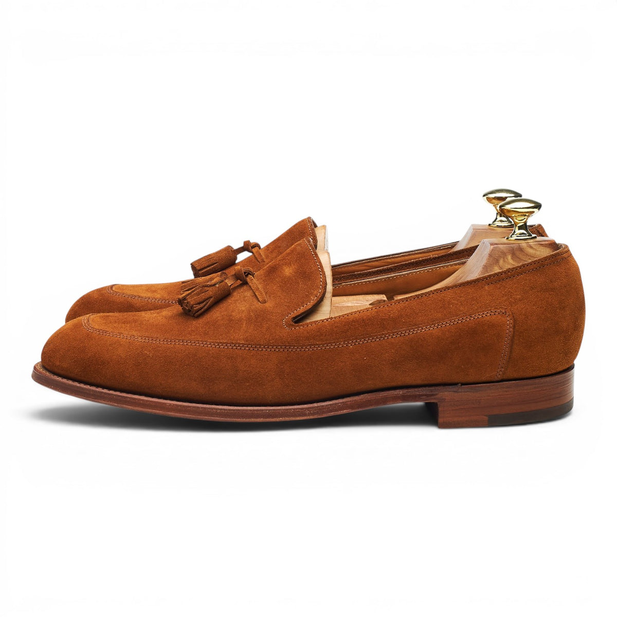 'Buckingham' Snuff Brown Suede Tassel Loafers UK 7.5 E