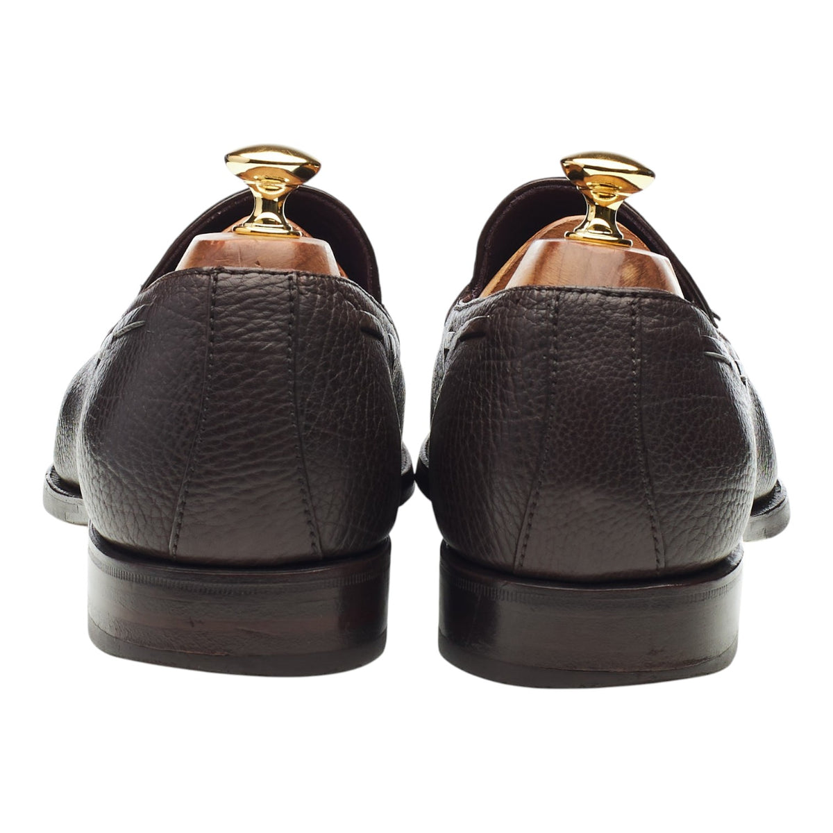 '80215' Dark Brown Grain Leather Tassel Loafers UK 9.5 EE