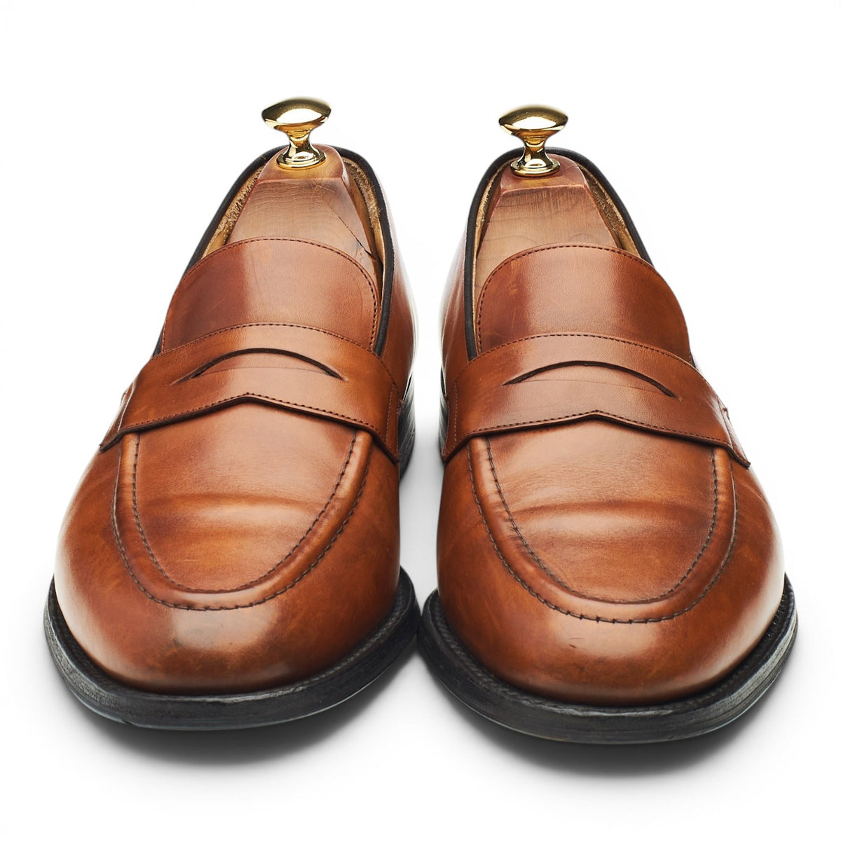 'Netton' Tan Brown Leather Loafers UK 9 G