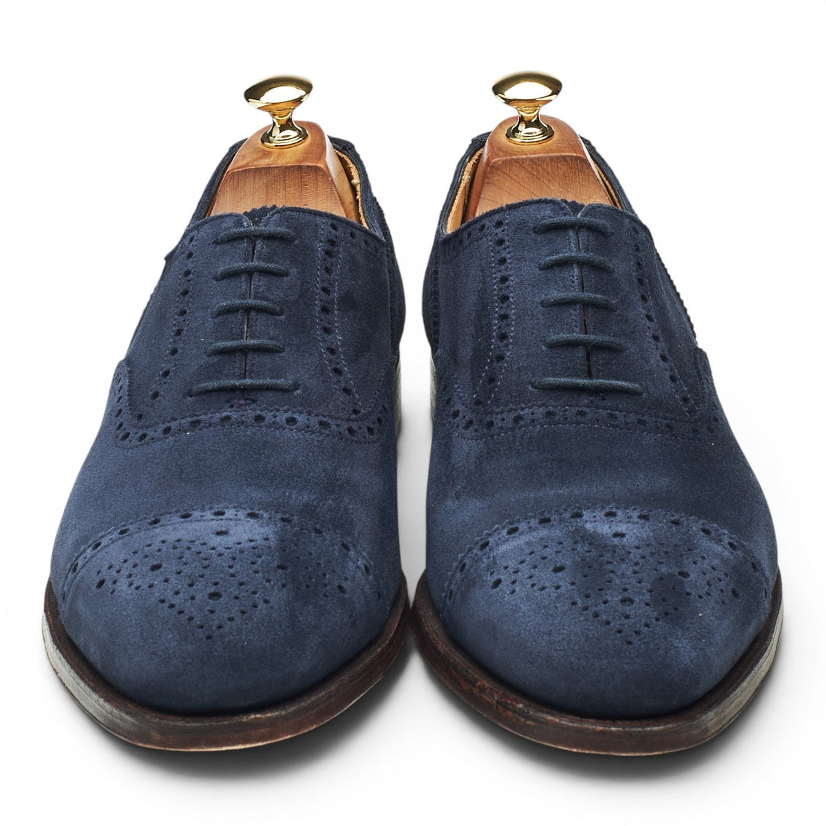 'Westfield' Navy Blue Suede Oxford Brogues UK 10.5 E