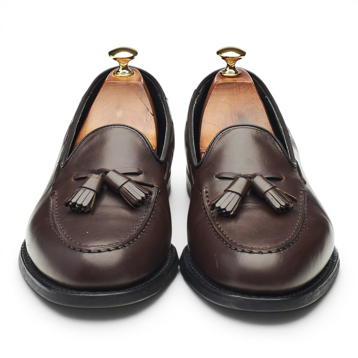 'Chicane' Dark Brown Leather Tassel Loafers UK 9.5 G