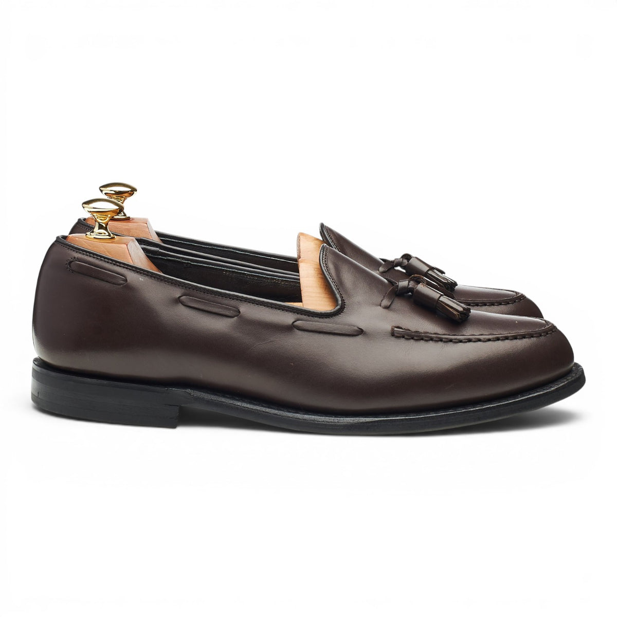 'Chicane' Dark Brown Leather Tassel Loafers UK 9.5 G