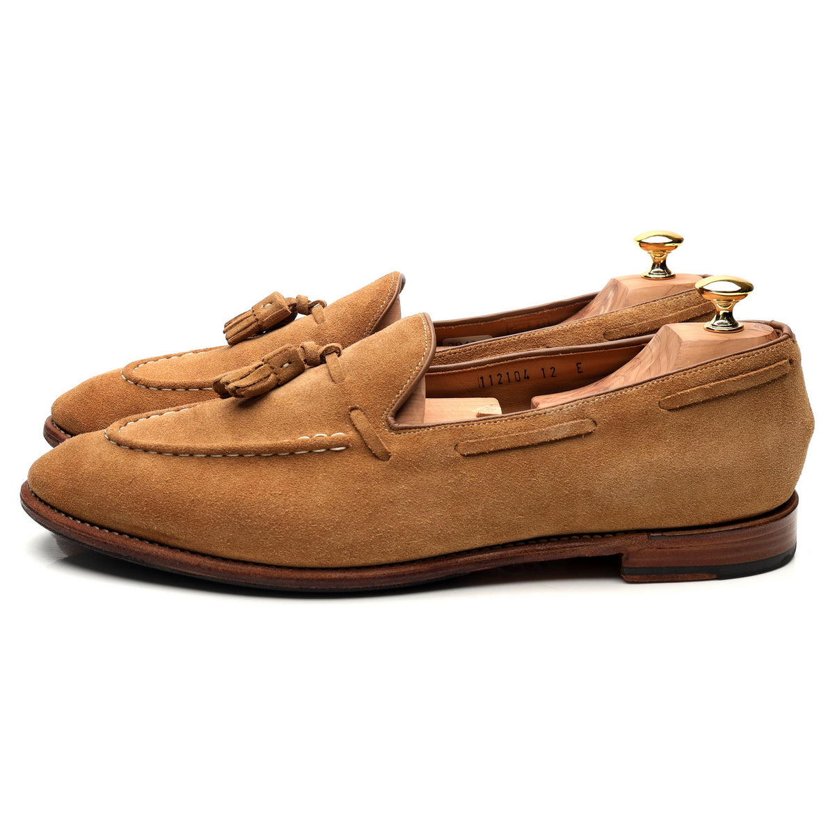 &#39;Scottie&#39; Sand Brown Suede Tassel Loafers UK 12 E