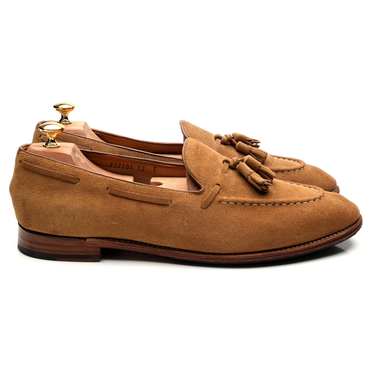 &#39;Scottie&#39; Sand Brown Suede Tassel Loafers UK 12 E