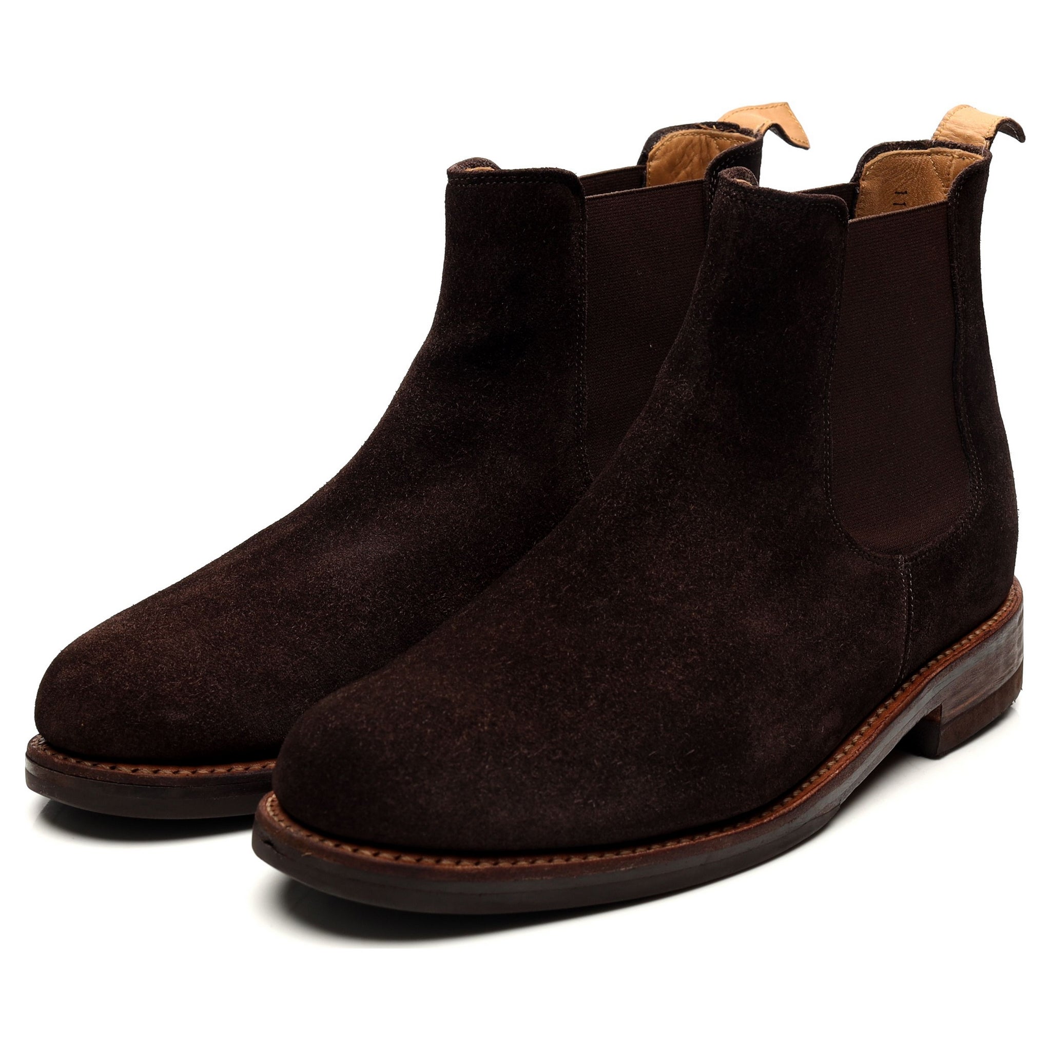 Dark Brown Suede Chelsea Boots UK 8.5 G Abbot's Shoes
