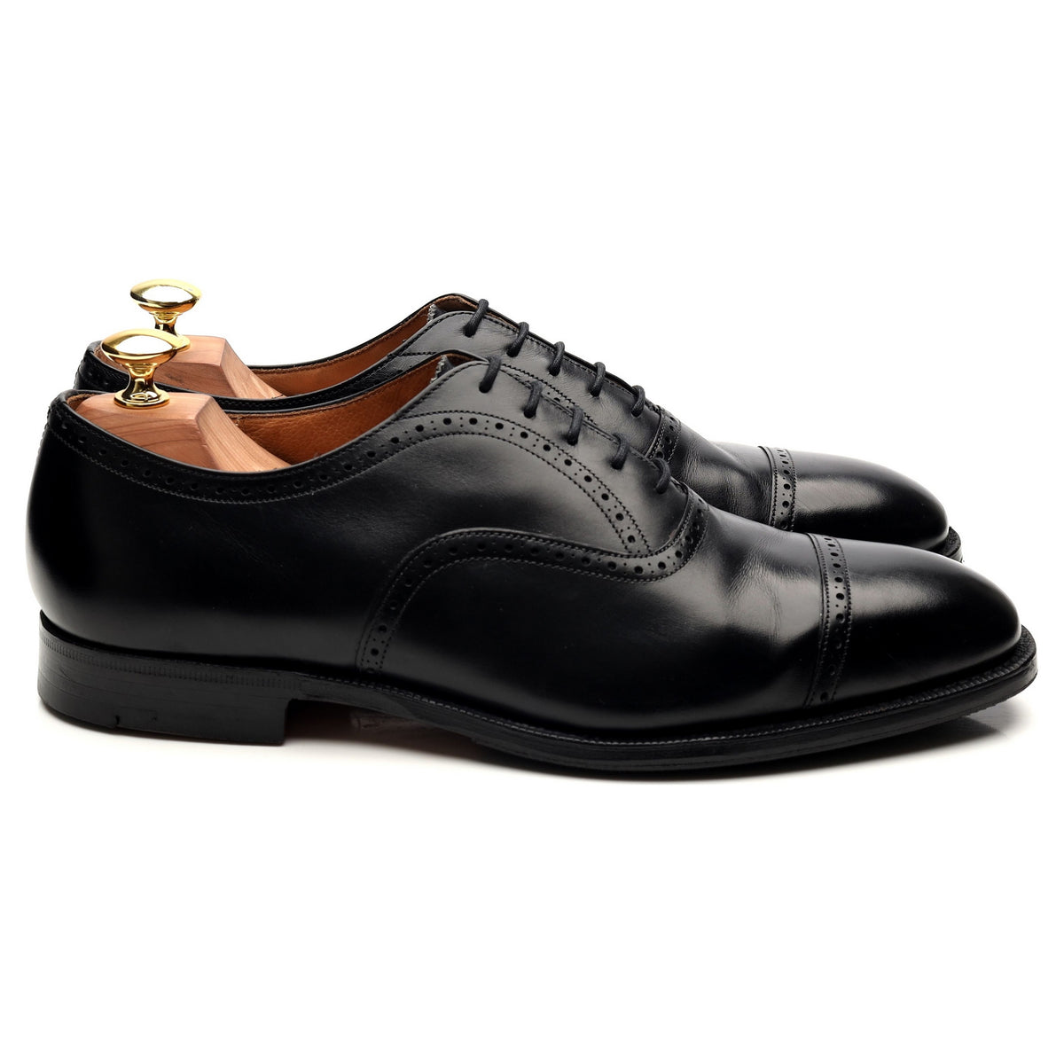 &#39;Legate&#39; Black Leather Oxford Semi Brogues UK 8.5 G