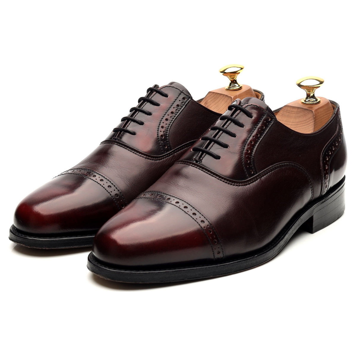 &#39;Andy&#39; Oxblood Leather Oxford Semi Brogues UK 6 F