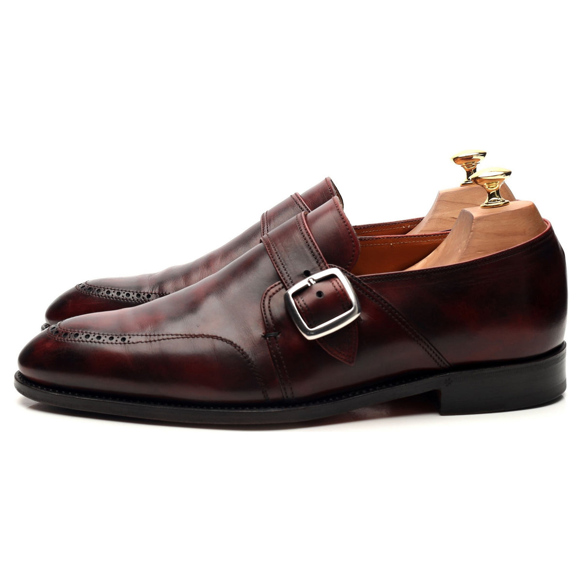 Burgundy Leather Monk Strap UK 10 EU 44