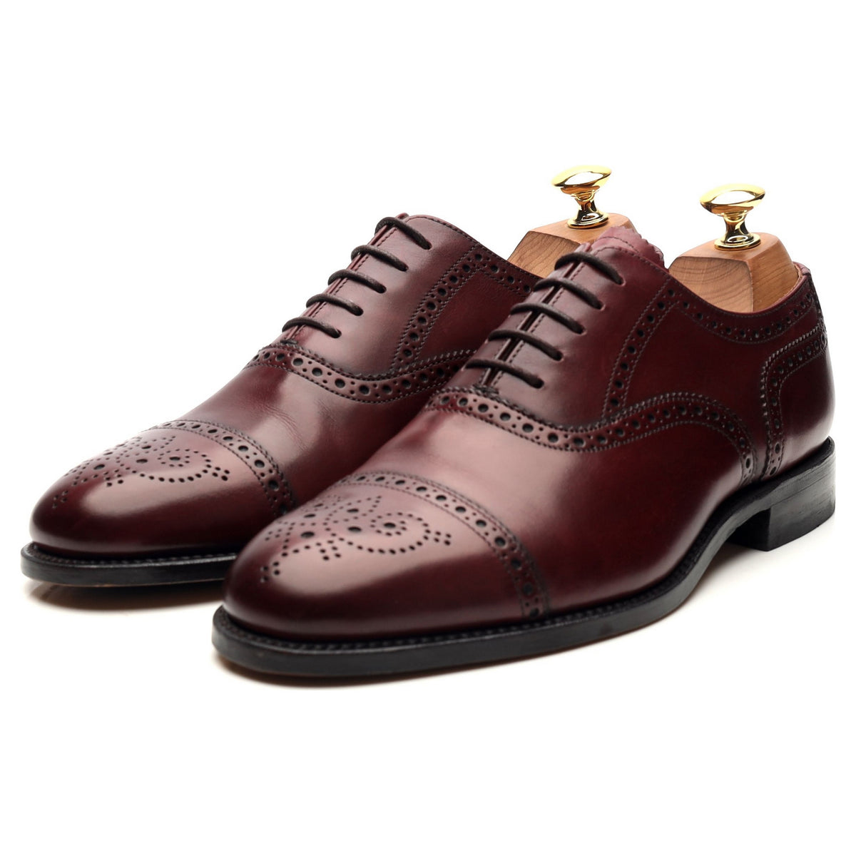 Design &#39;Tweed&#39; Burgundy Leather Oxford Brogues UK 6 G