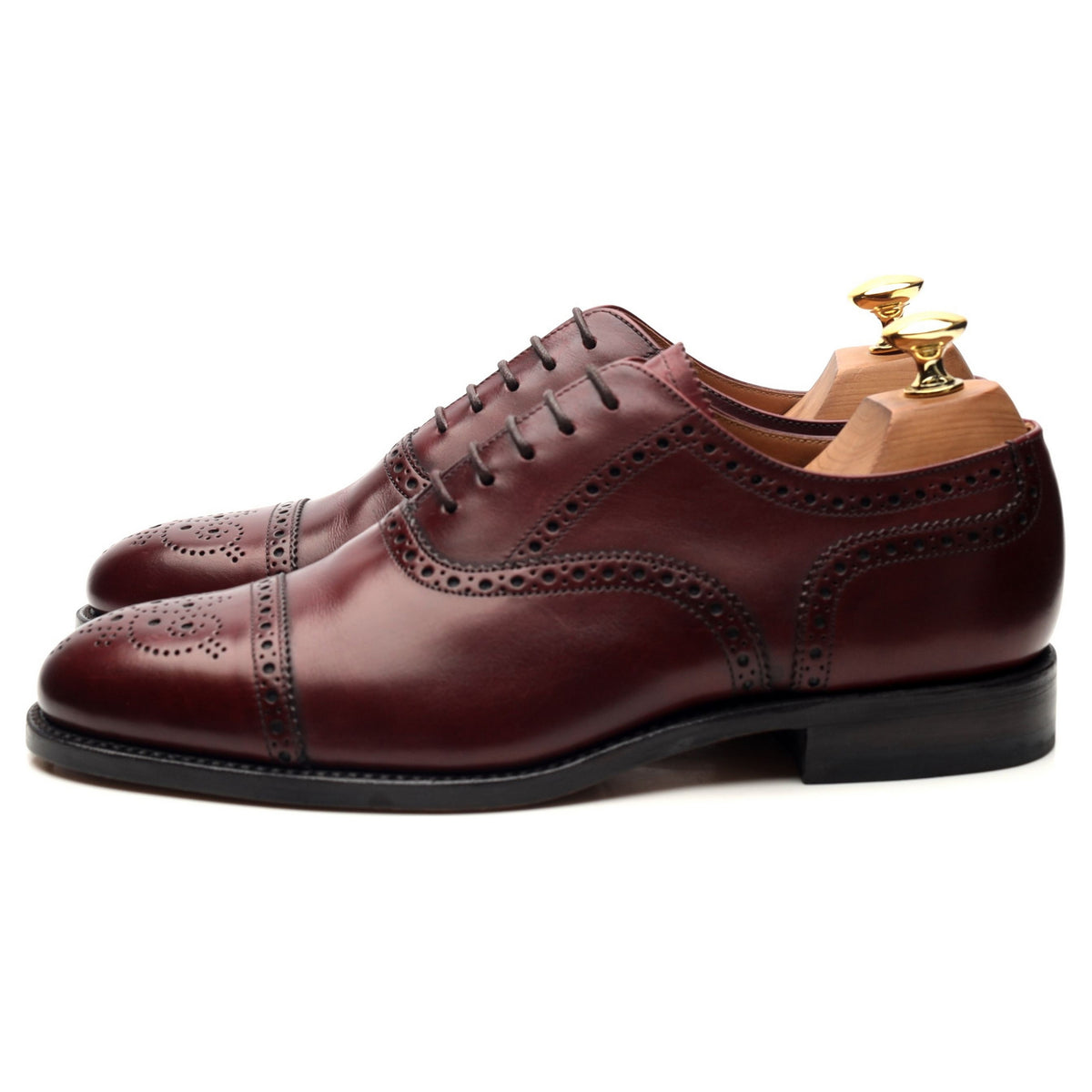 Design &#39;Tweed&#39; Burgundy Leather Oxford Brogues UK 6 G