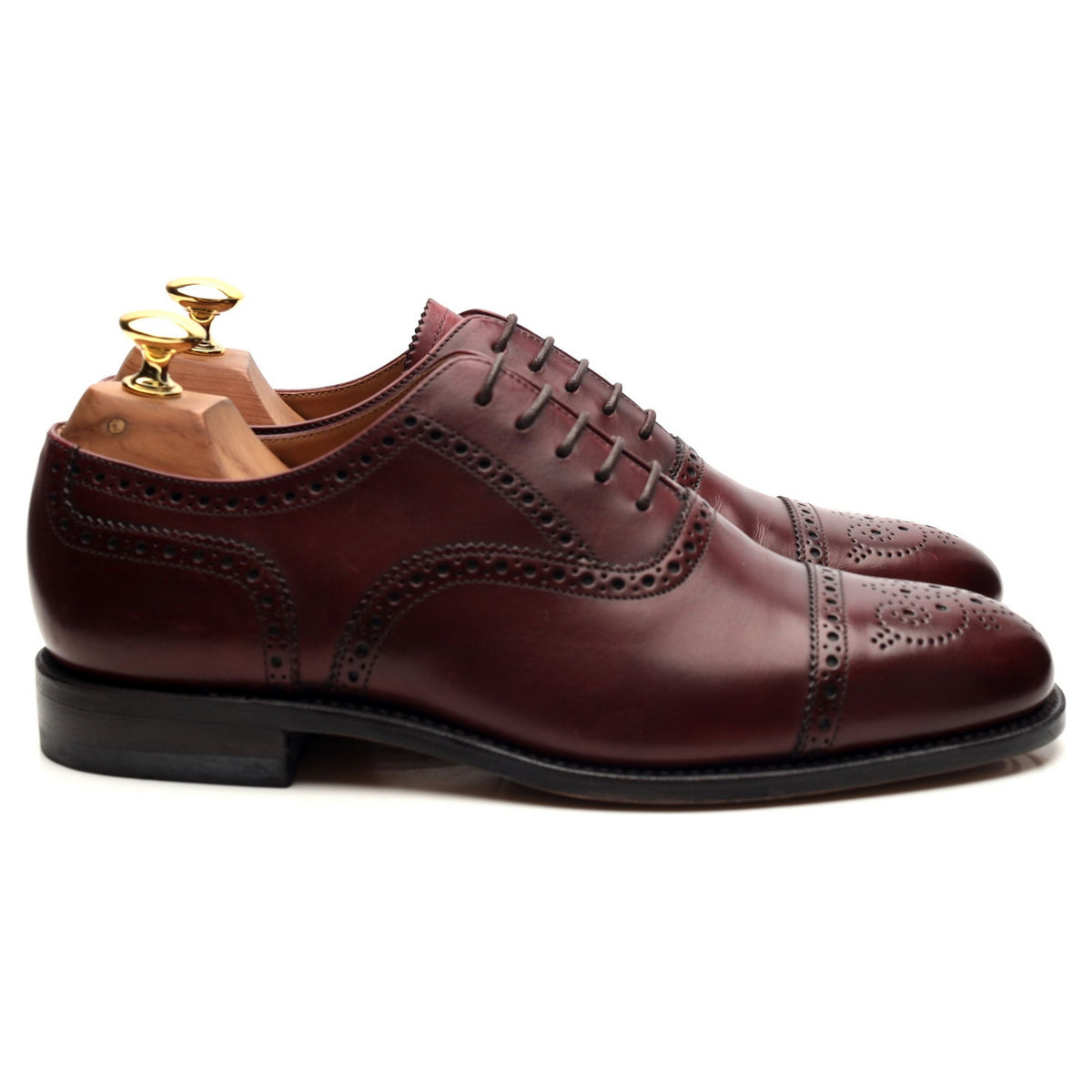 Design &#39;Tweed&#39; Burgundy Leather Oxford Brogues UK 6 G