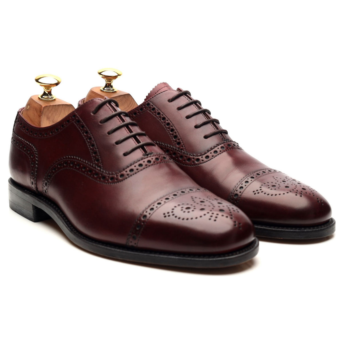 Design &#39;Tweed&#39; Burgundy Leather Oxford Brogues UK 6 G