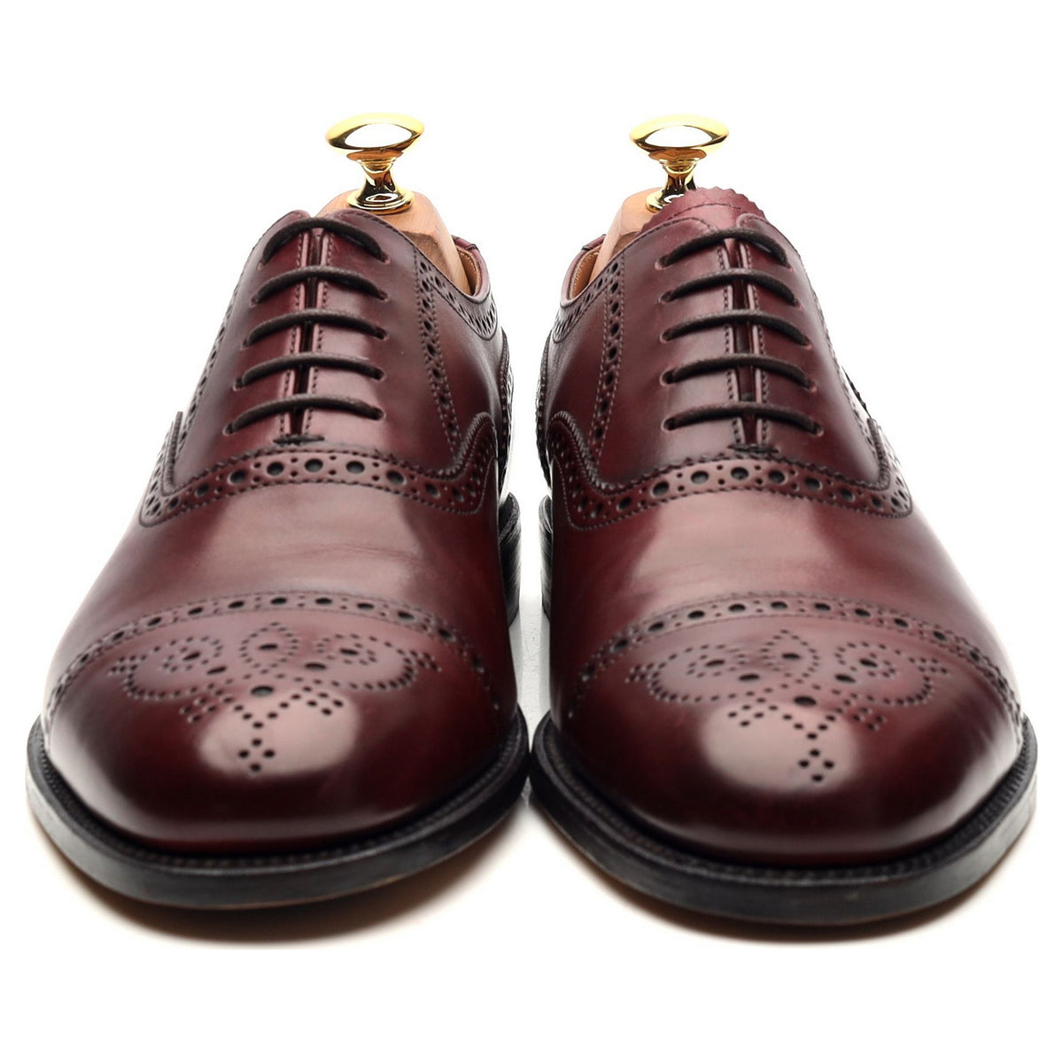 Design &#39;Tweed&#39; Burgundy Leather Oxford Brogues UK 6 G