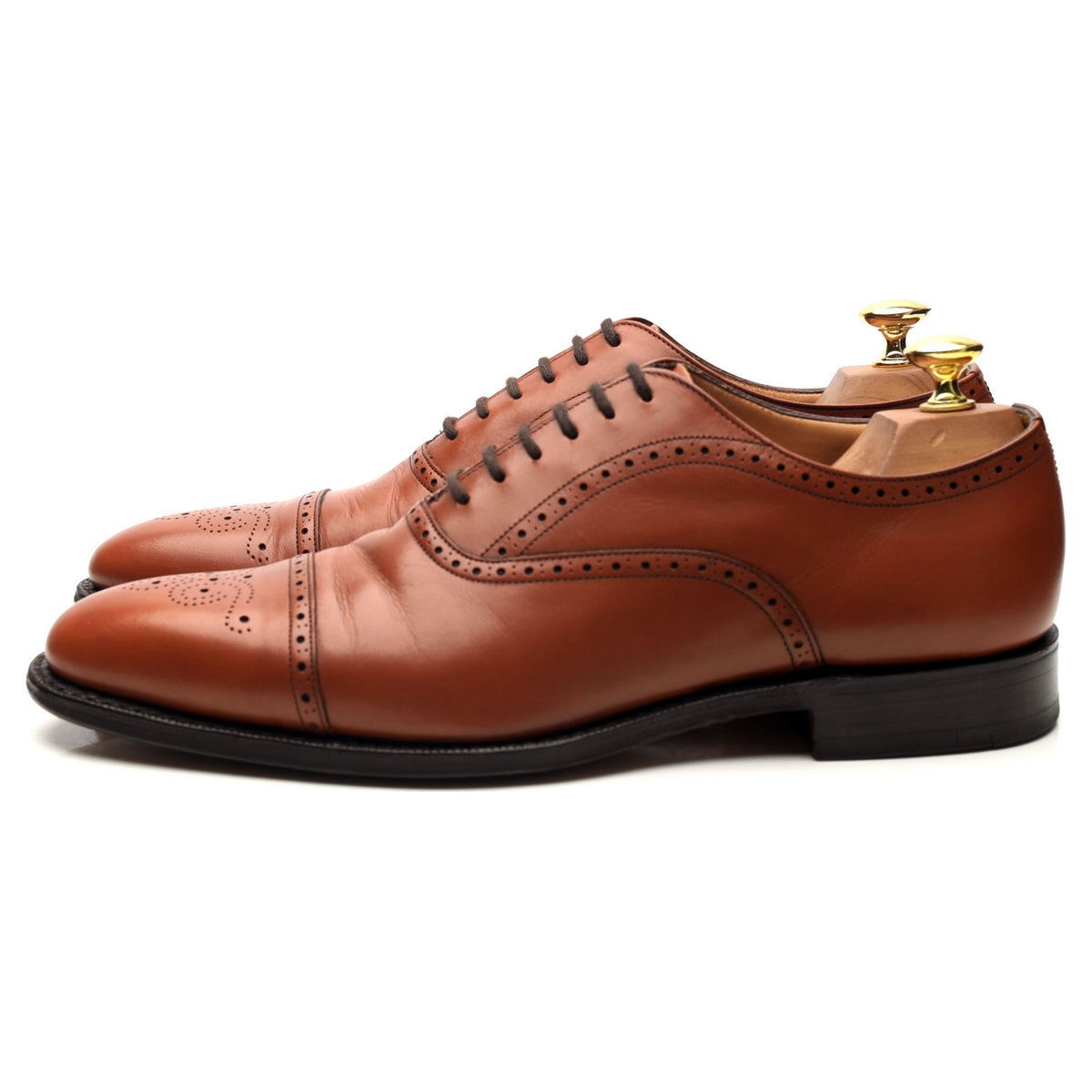 &#39;Hawthorn&#39; Tan Brown Leather Oxford Brogues UK 8 F