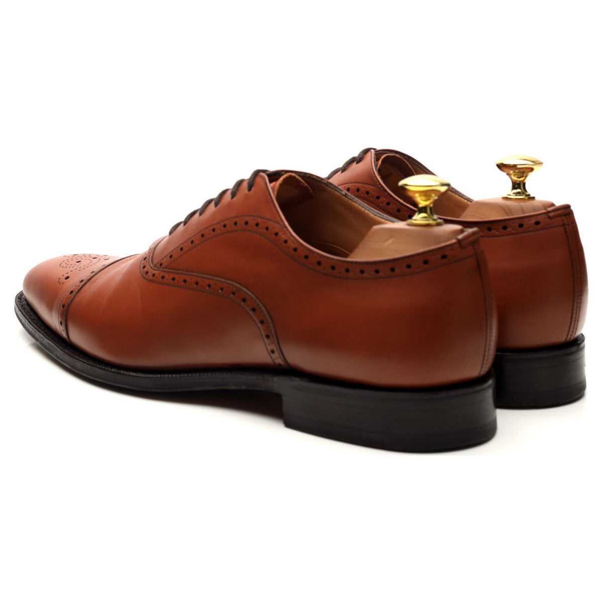 &#39;Hawthorn&#39; Tan Brown Leather Oxford Brogues UK 8 F