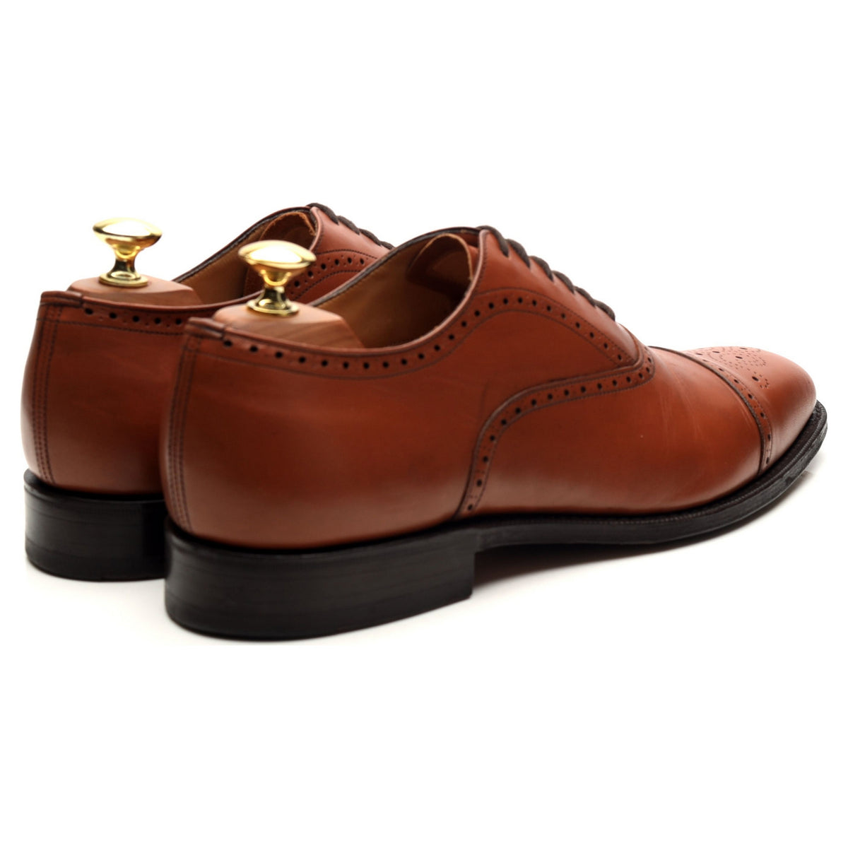 &#39;Hawthorn&#39; Tan Brown Leather Oxford Brogues UK 8 F