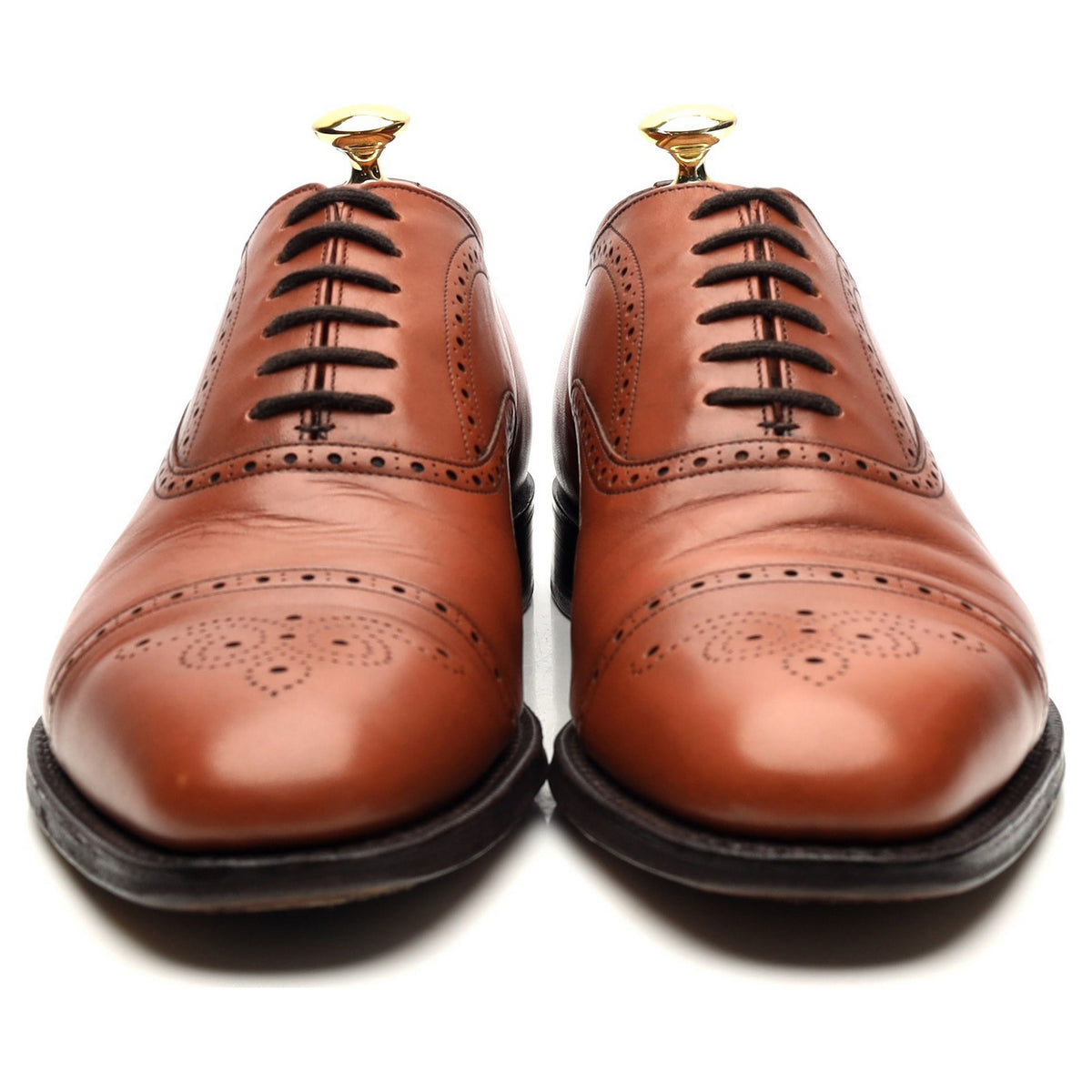 &#39;Hawthorn&#39; Tan Brown Leather Oxford Brogues UK 8 F