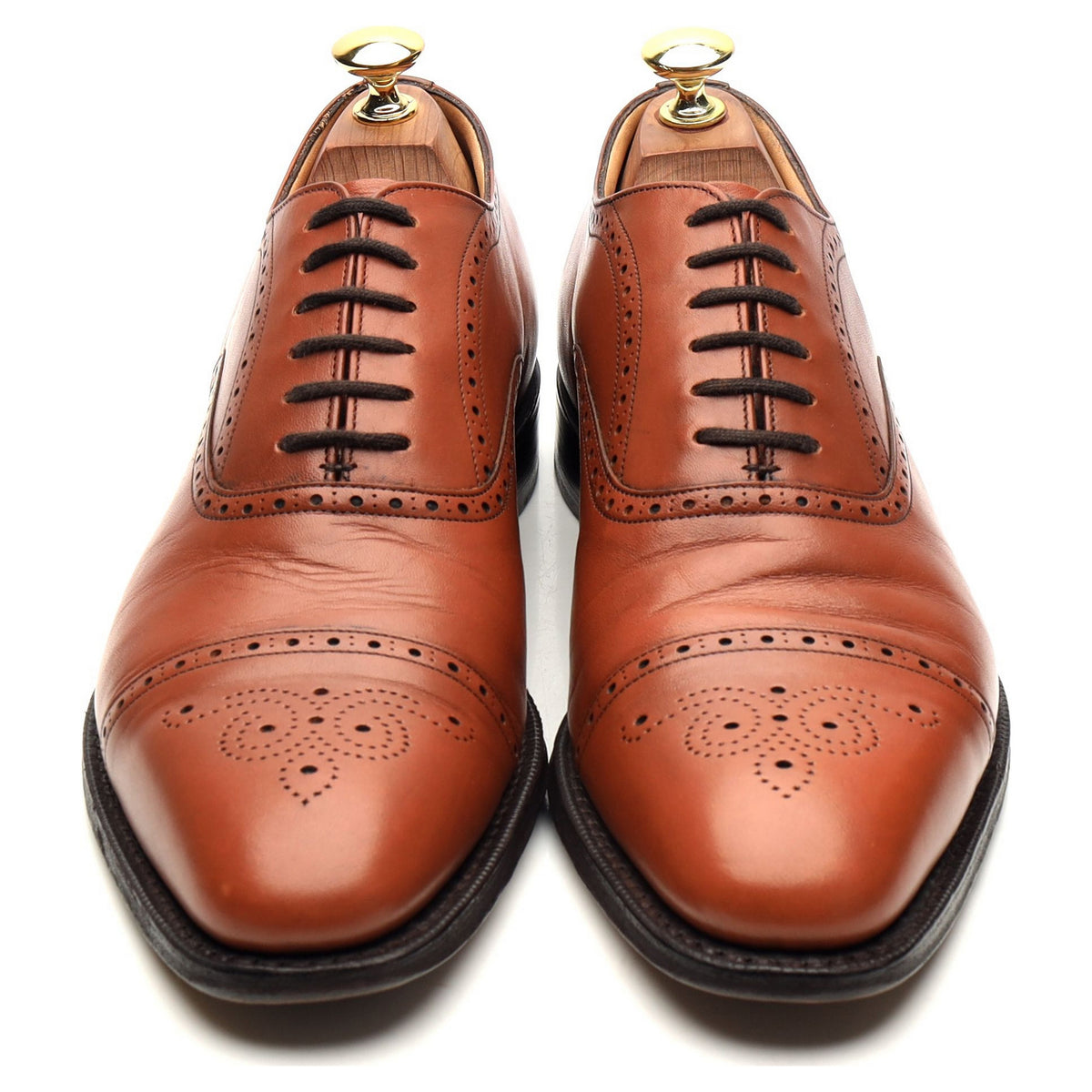 &#39;Hawthorn&#39; Tan Brown Leather Oxford Brogues UK 8 F