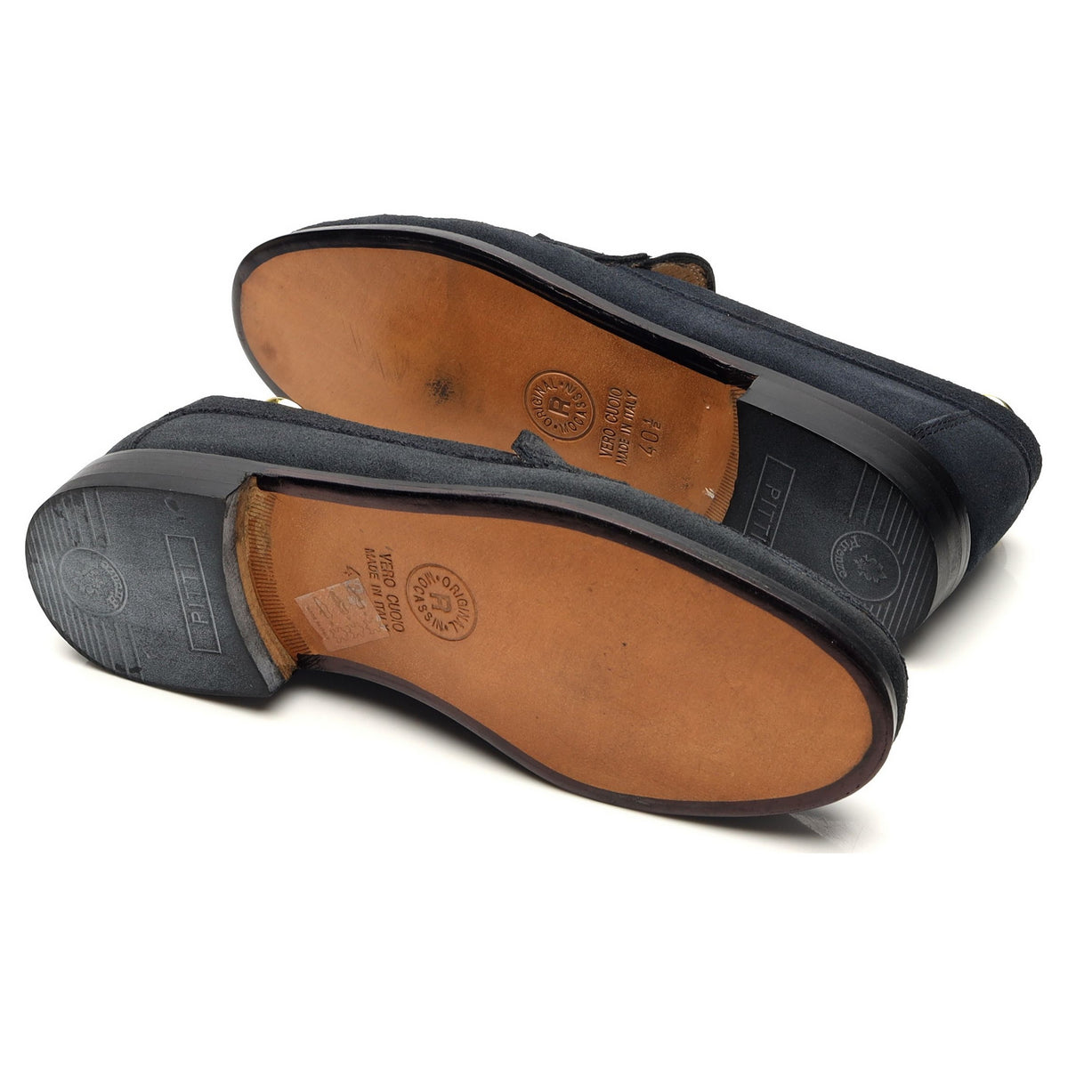 Navy Blue Suede Horsebit Loafers UK 6.5 EU 40.5