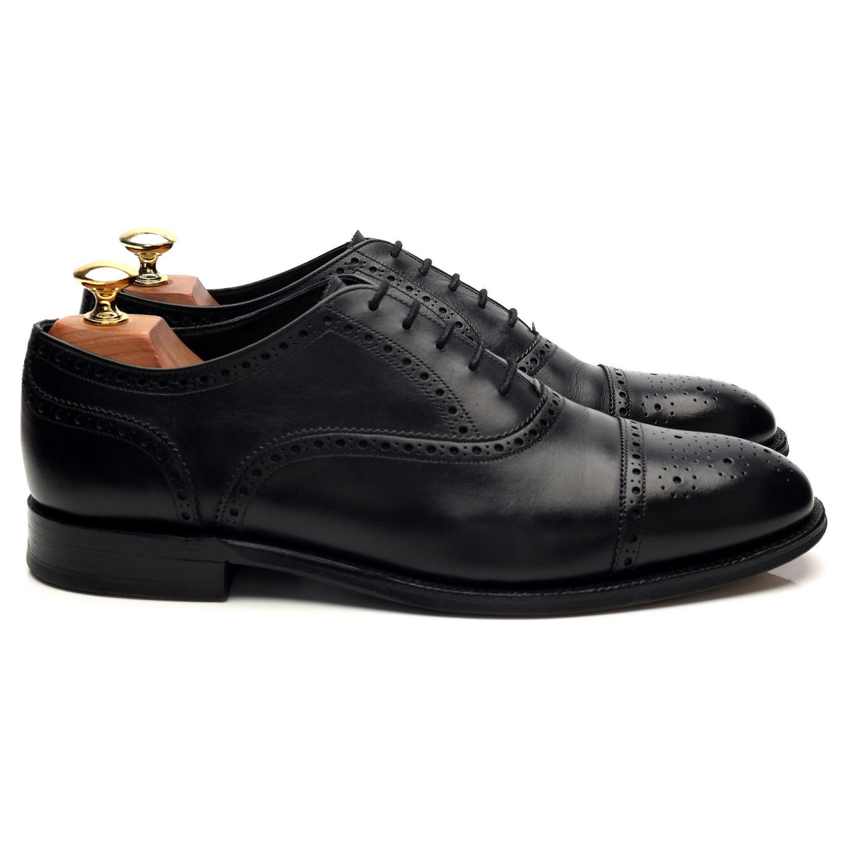 &#39;Segsbury&#39; Black Leather Oxford Brogues UK 8 E