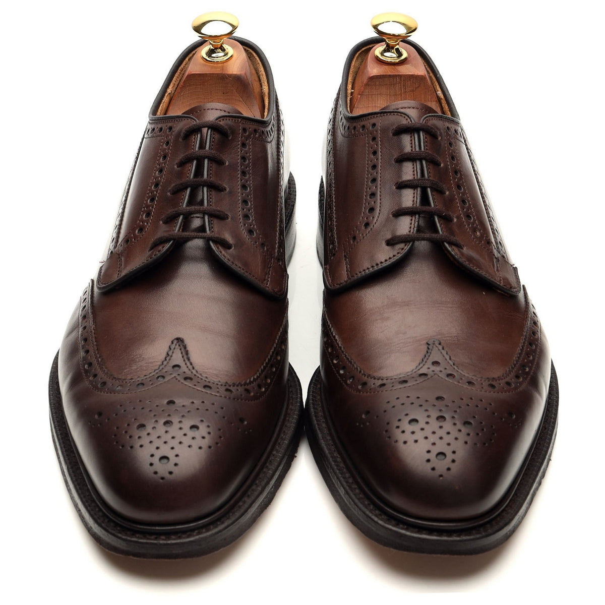 &#39;Grafton&#39; Dark Brown Leather Derby Brogues UK 8.5 G