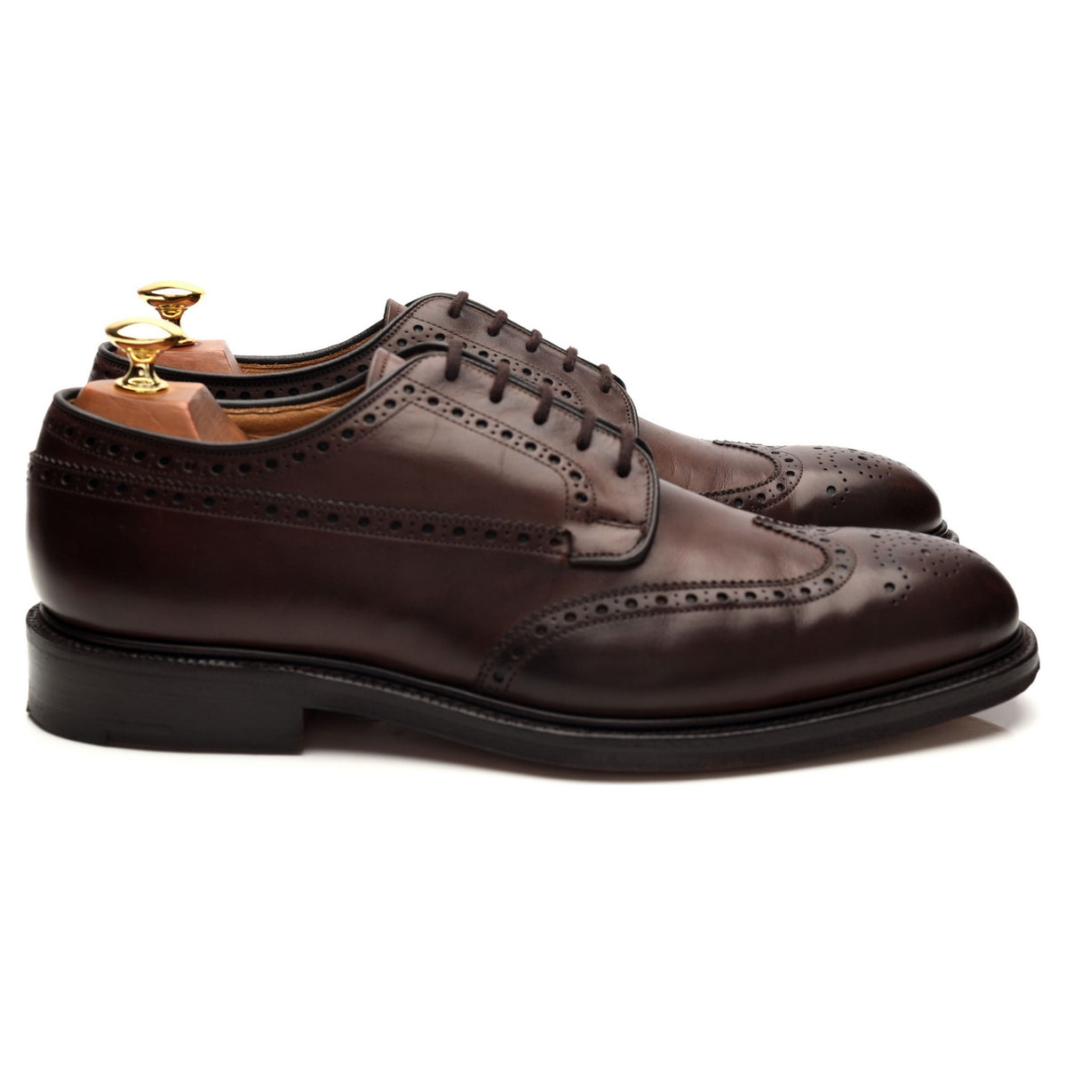 &#39;Grafton&#39; Dark Brown Leather Derby Brogues UK 8.5 G