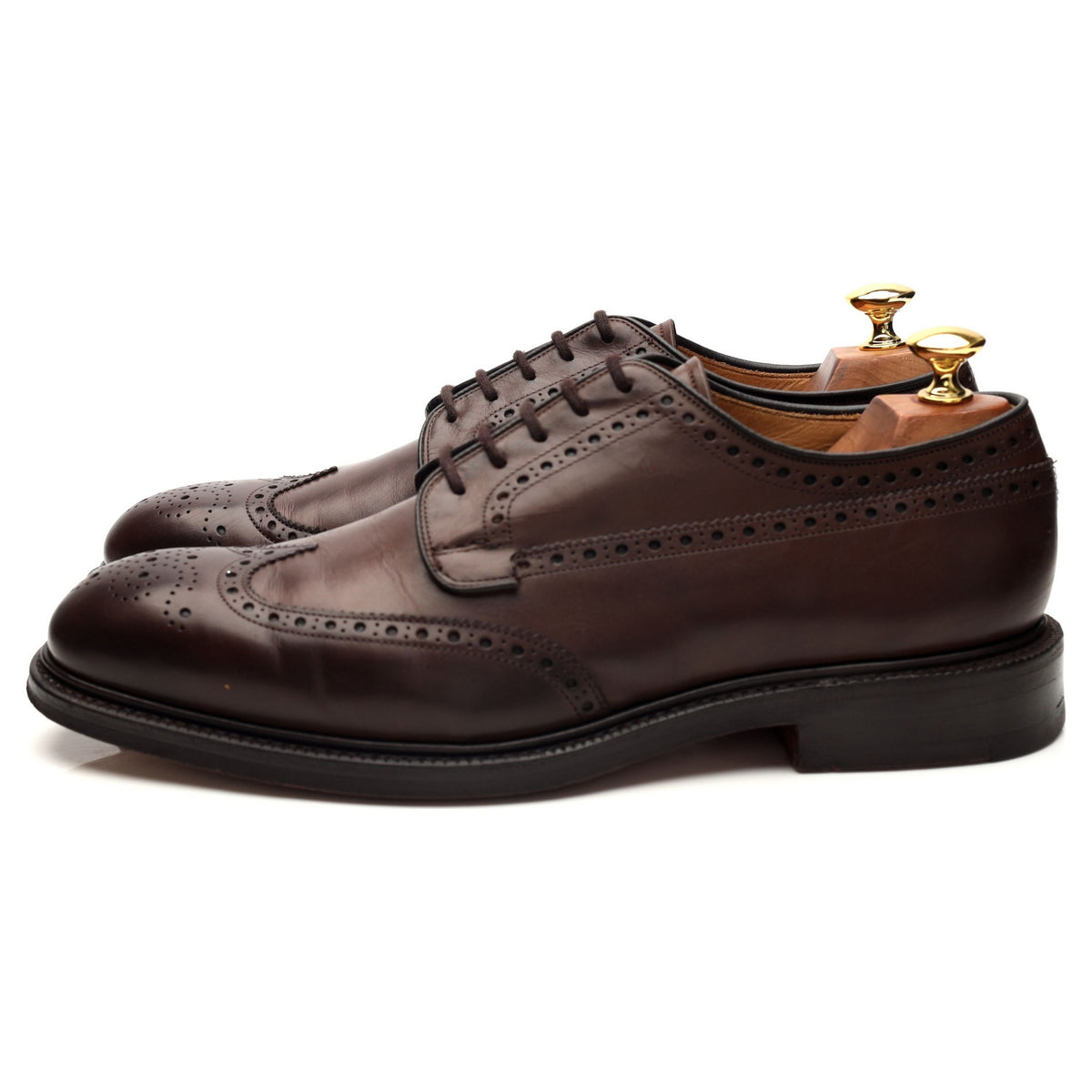 &#39;Grafton&#39; Dark Brown Leather Derby Brogues UK 8.5 G