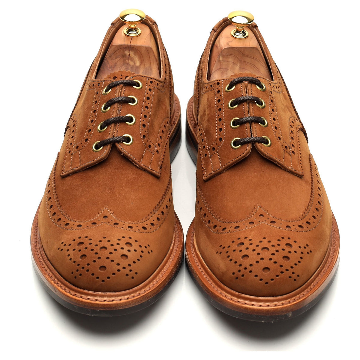 &#39;Bourton&#39; Tan Brown Nubuck Derby Brogues UK 12